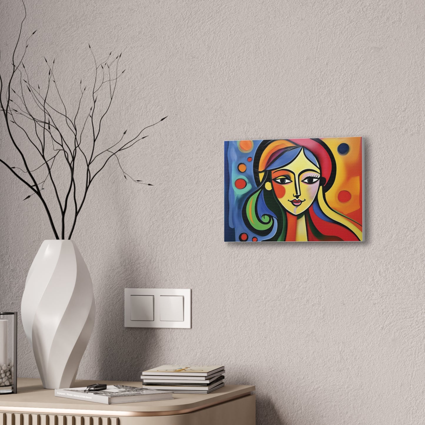 Vibrant Canvas Wall Art, Colorful Abstract Portrait, Modern Home Decor, Unique Gift for Art Lovers, Gallery Wall
