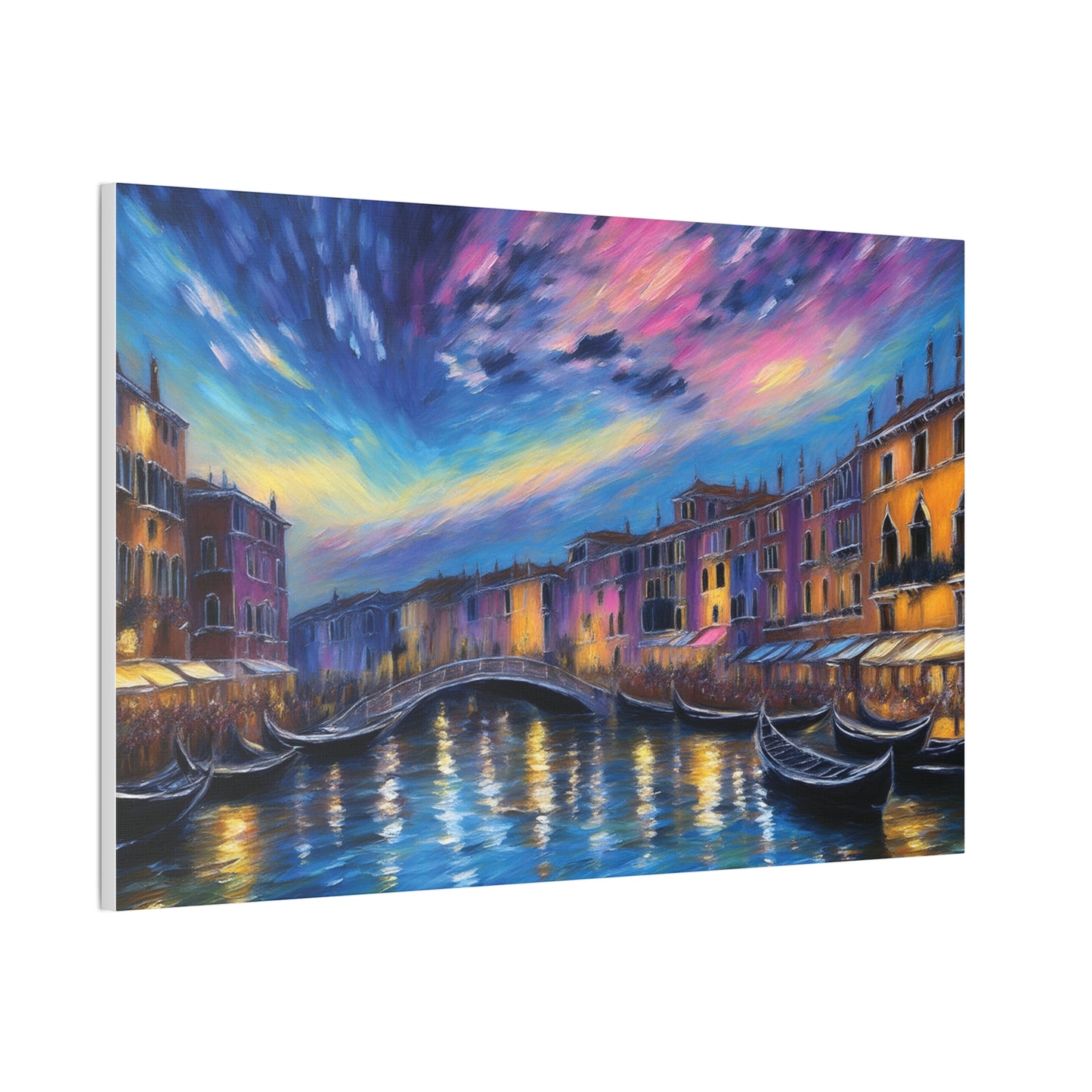 Canvas Wall Art, Serene Venice Scene, Home Decor, Art Gift for Her, Office Wall Decoration, Colorful Landscape Print