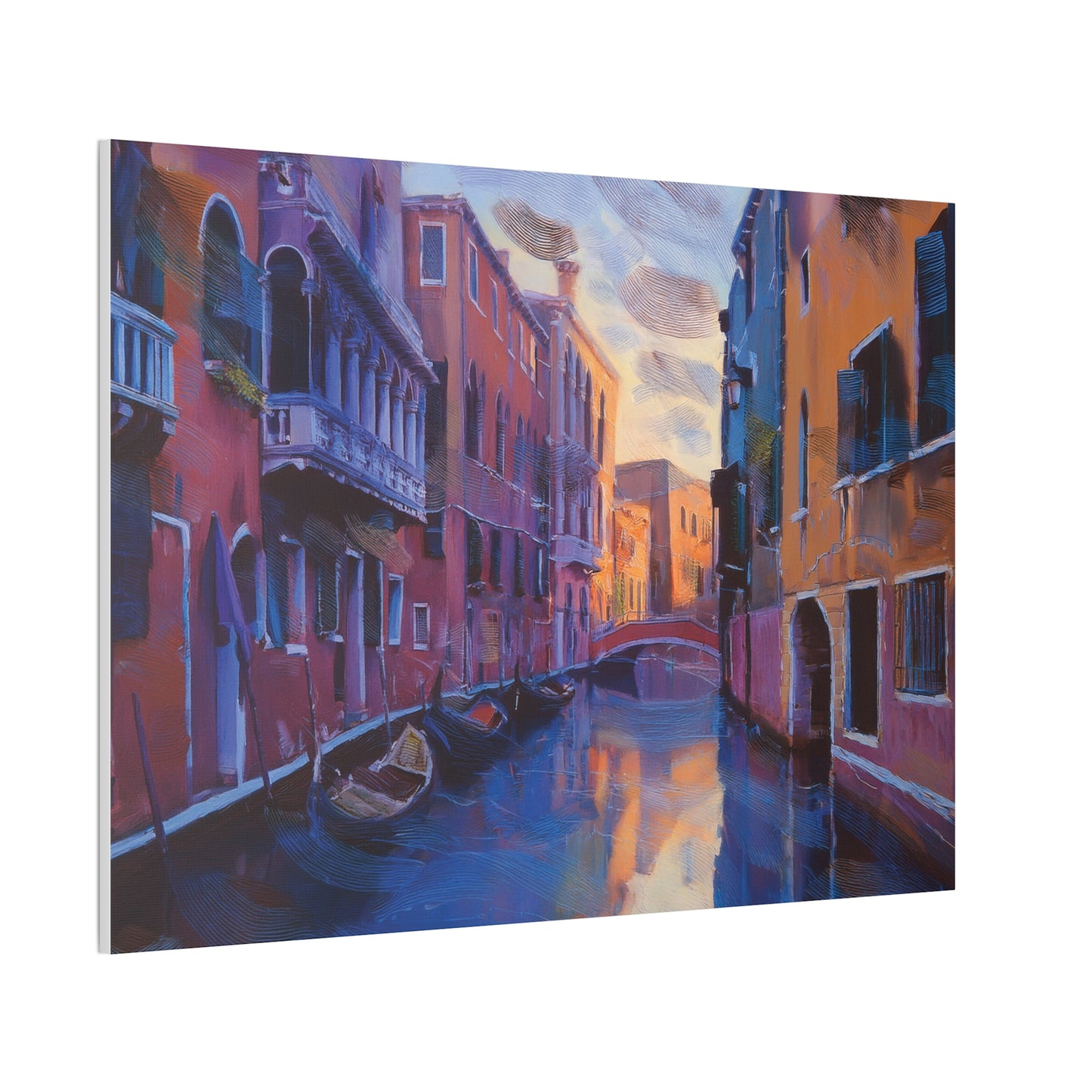 Vibrant Canvas Wall Art, Stretched Art Print, Home Decor, Venetian Landscape, Colorful Artwork, Gift for Art Lovers