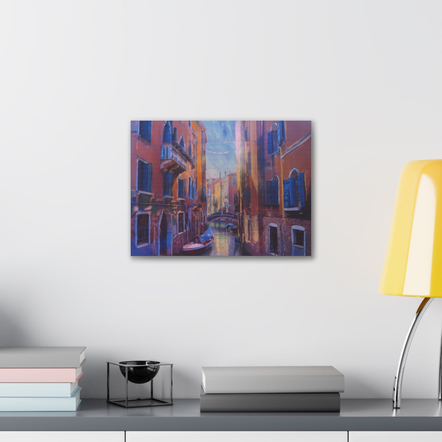 Venetian Canal Art Print, Canvas Wall Decor, Home Gallery Art, Gift for Art Lovers, Living Room Wall Art, Colorful Italian Landscape