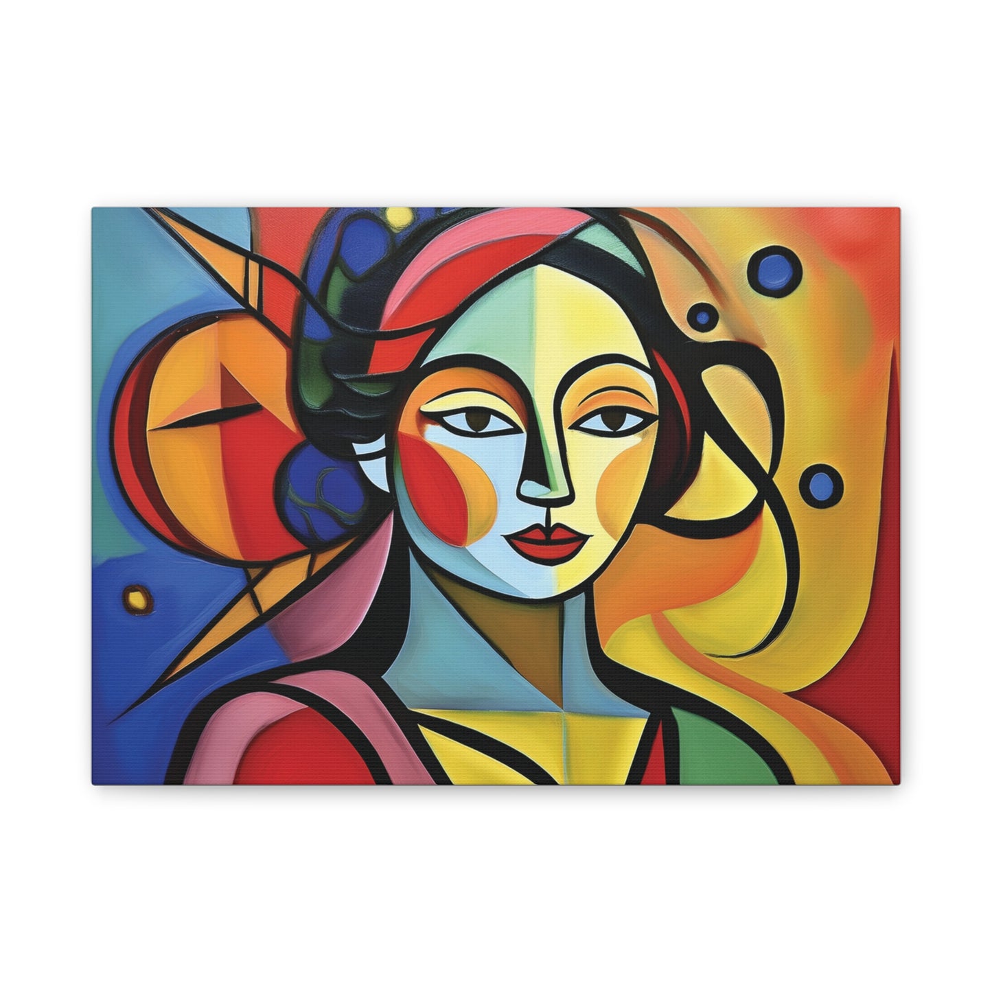 Bold Portrait, Vibrant Abstract Art Canvas Print, Colorful Wall Decor, Unique Gift, Home Aesthetic, Modern Art, Artistic Wall Hanging