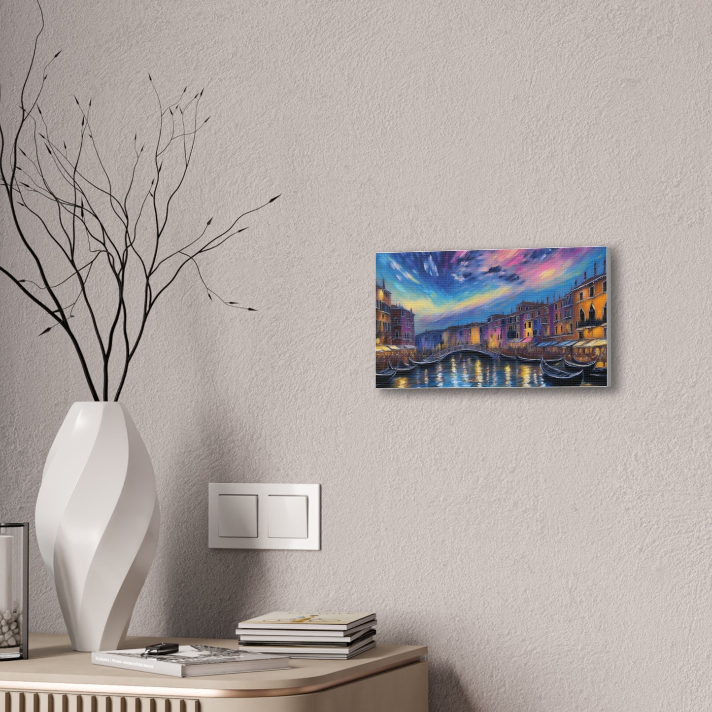 Canvas Wall Art, Serene Venice Scene, Home Decor, Art Gift for Her, Office Wall Decoration, Colorful Landscape Print