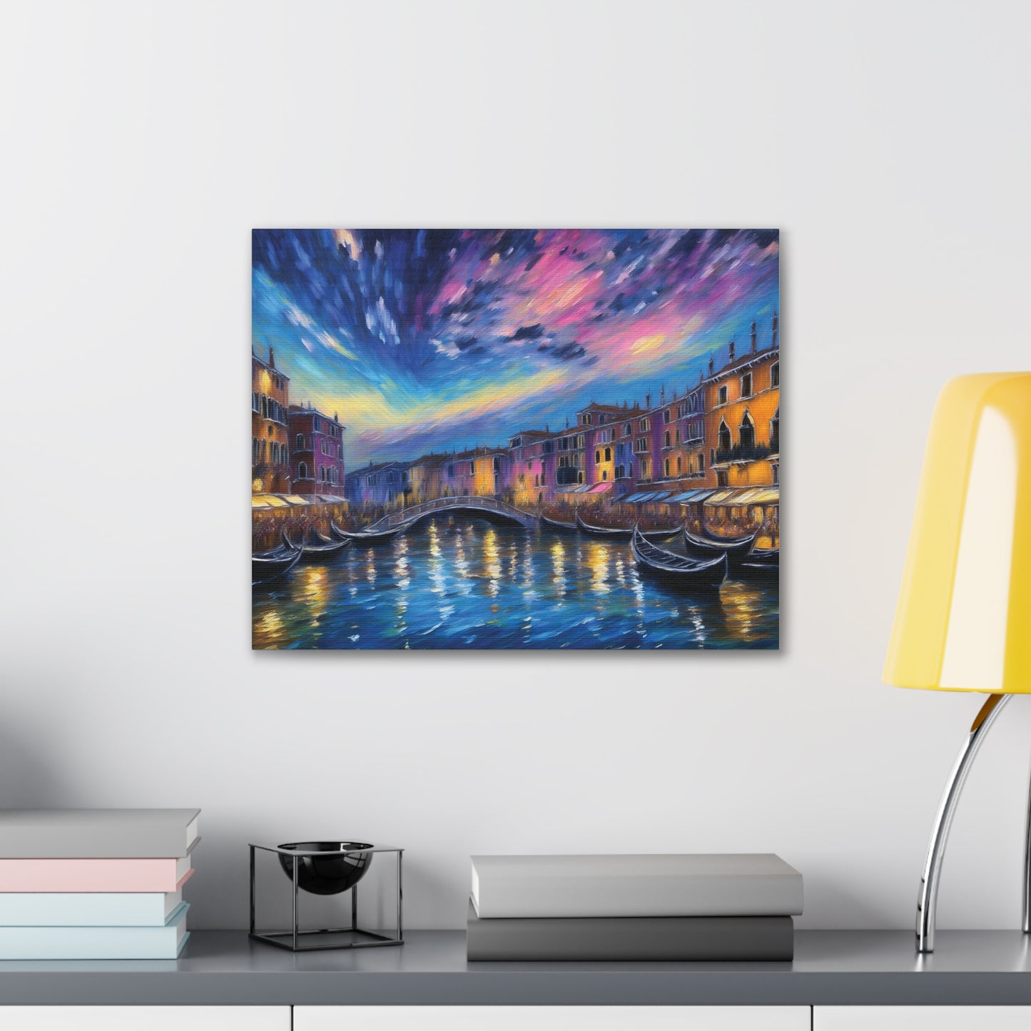 Canvas Wall Art, Serene Venice Scene, Home Decor, Art Gift for Her, Office Wall Decoration, Colorful Landscape Print