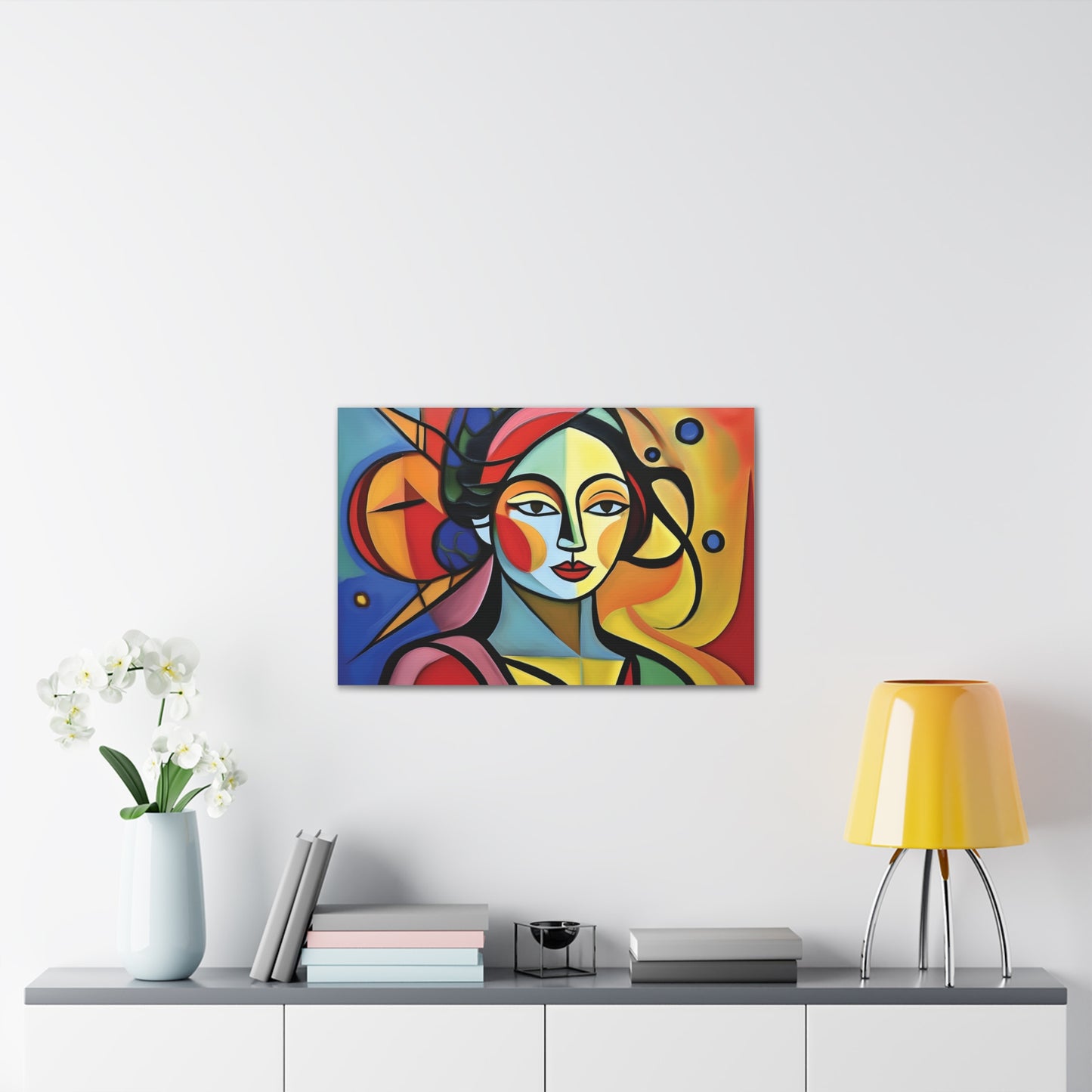 Bold Portrait, Vibrant Abstract Art Canvas Print, Colorful Wall Decor, Unique Gift, Home Aesthetic, Modern Art, Artistic Wall Hanging