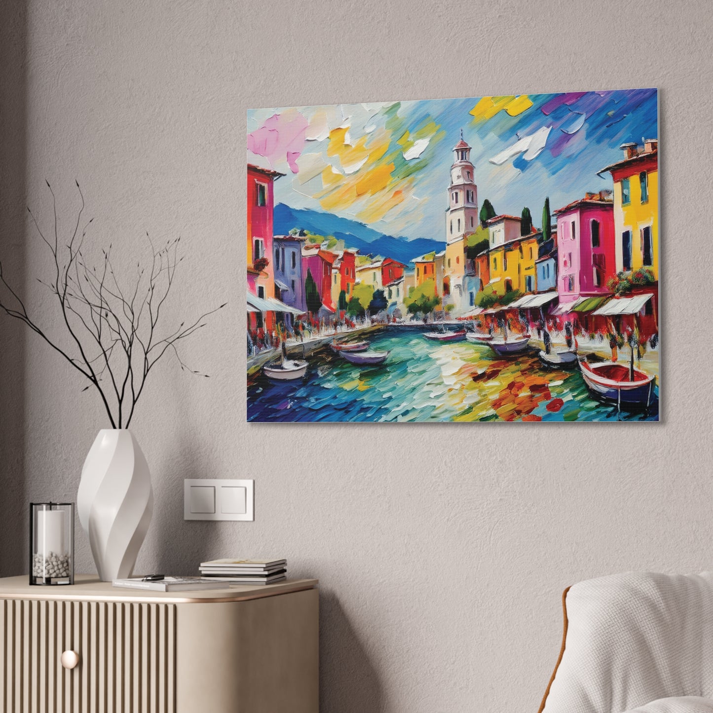 Vibrant Canvas Wall Art, Colorful Landscape Print, Home Decor, Gift for Art Lovers, Living Room Decoration