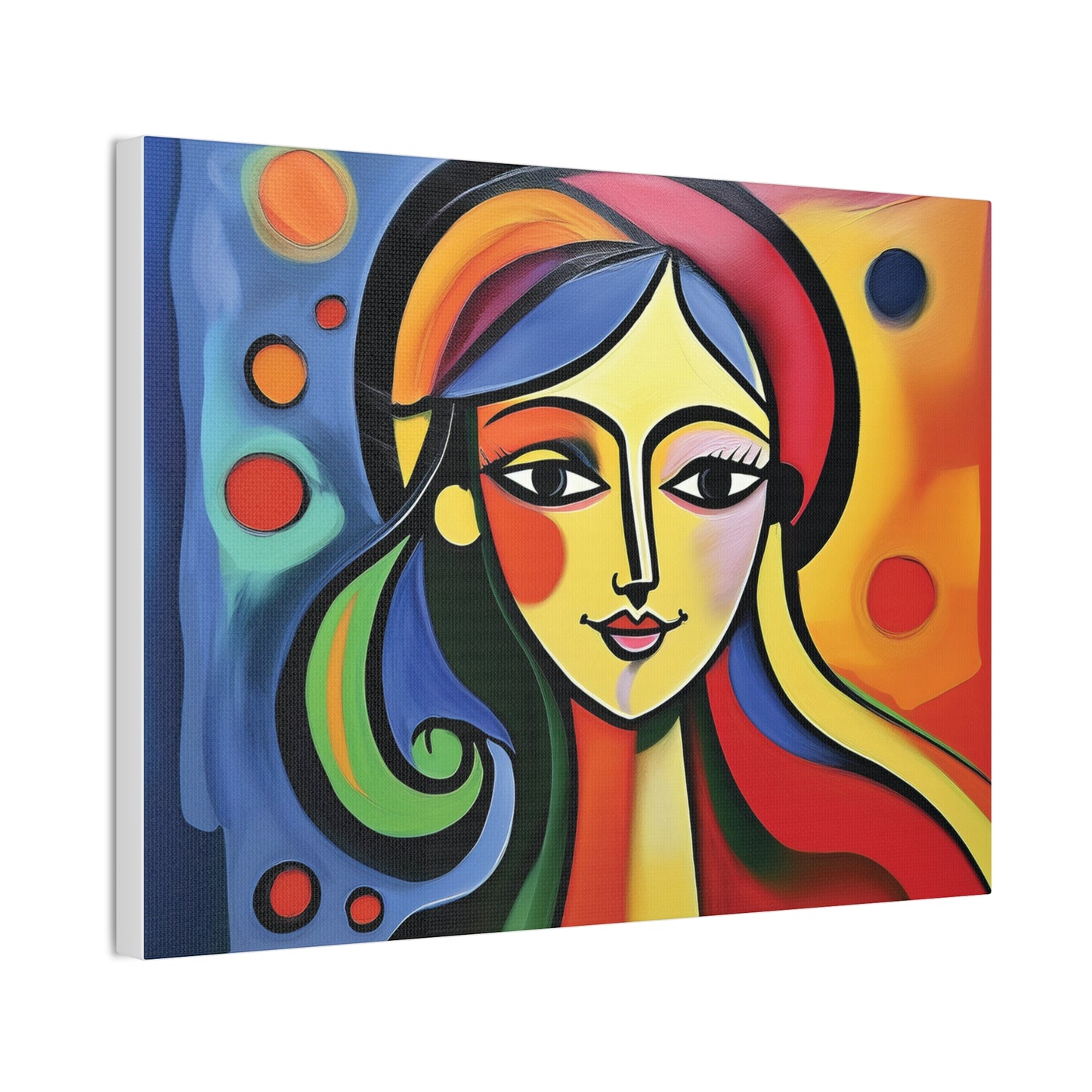 Vibrant Canvas Wall Art, Colorful Abstract Portrait, Modern Home Decor, Unique Gift for Art Lovers, Gallery Wall
