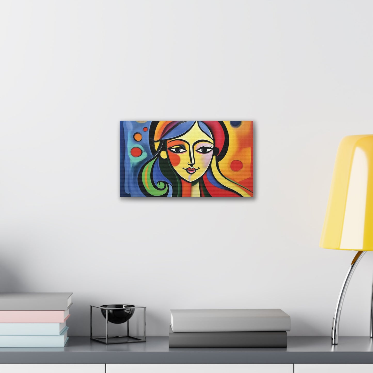 Vibrant Canvas Wall Art, Colorful Abstract Portrait, Modern Home Decor, Unique Gift for Art Lovers, Gallery Wall