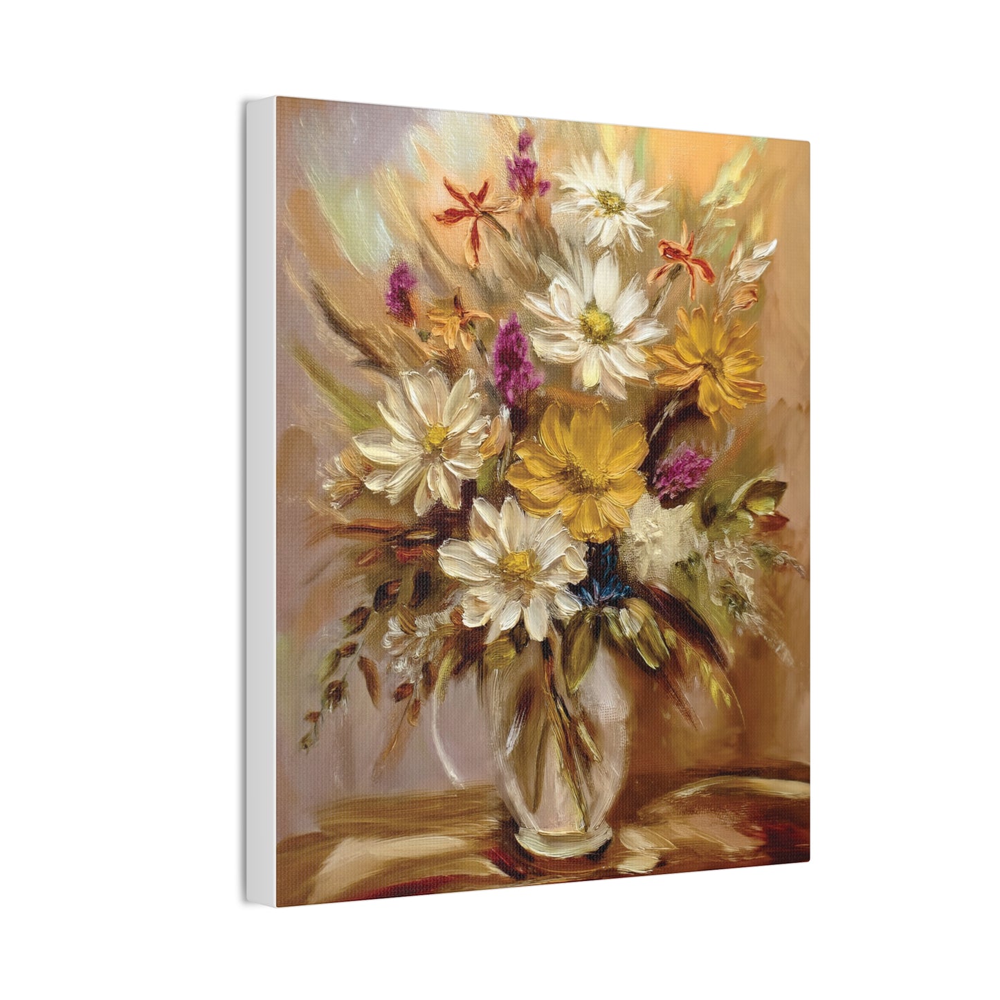 Floral Canvas Art Print, Vibrant Flower Decor, Wall Art for Home, Gift for Garden Lovers, Spring Decoration, Nature-Inspired Artwork
