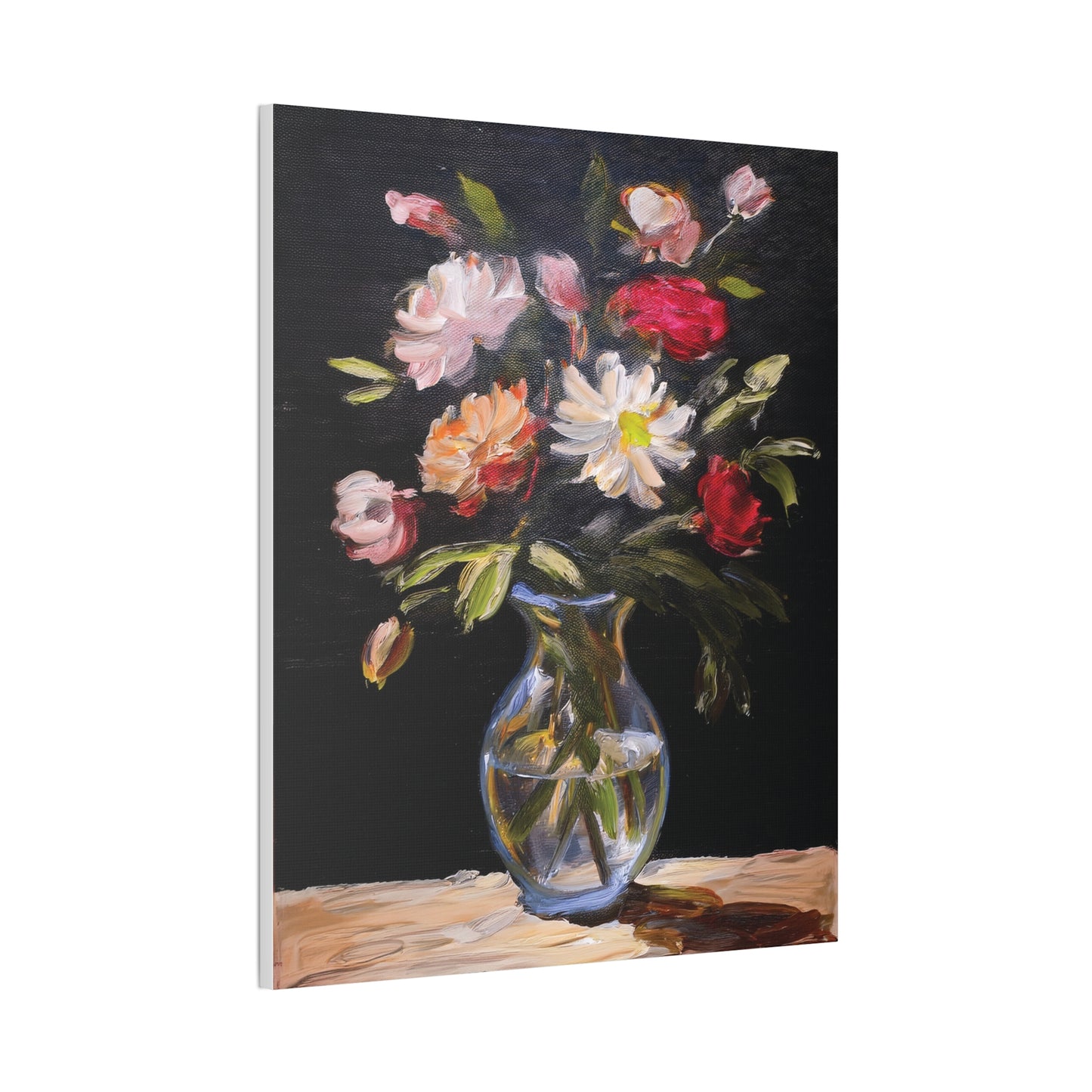 Floral Canvas Wall Art, Elegant Home Decor, Vintage Style Painting, Gift for Her, Living Room Decoration, Anniversary Gift