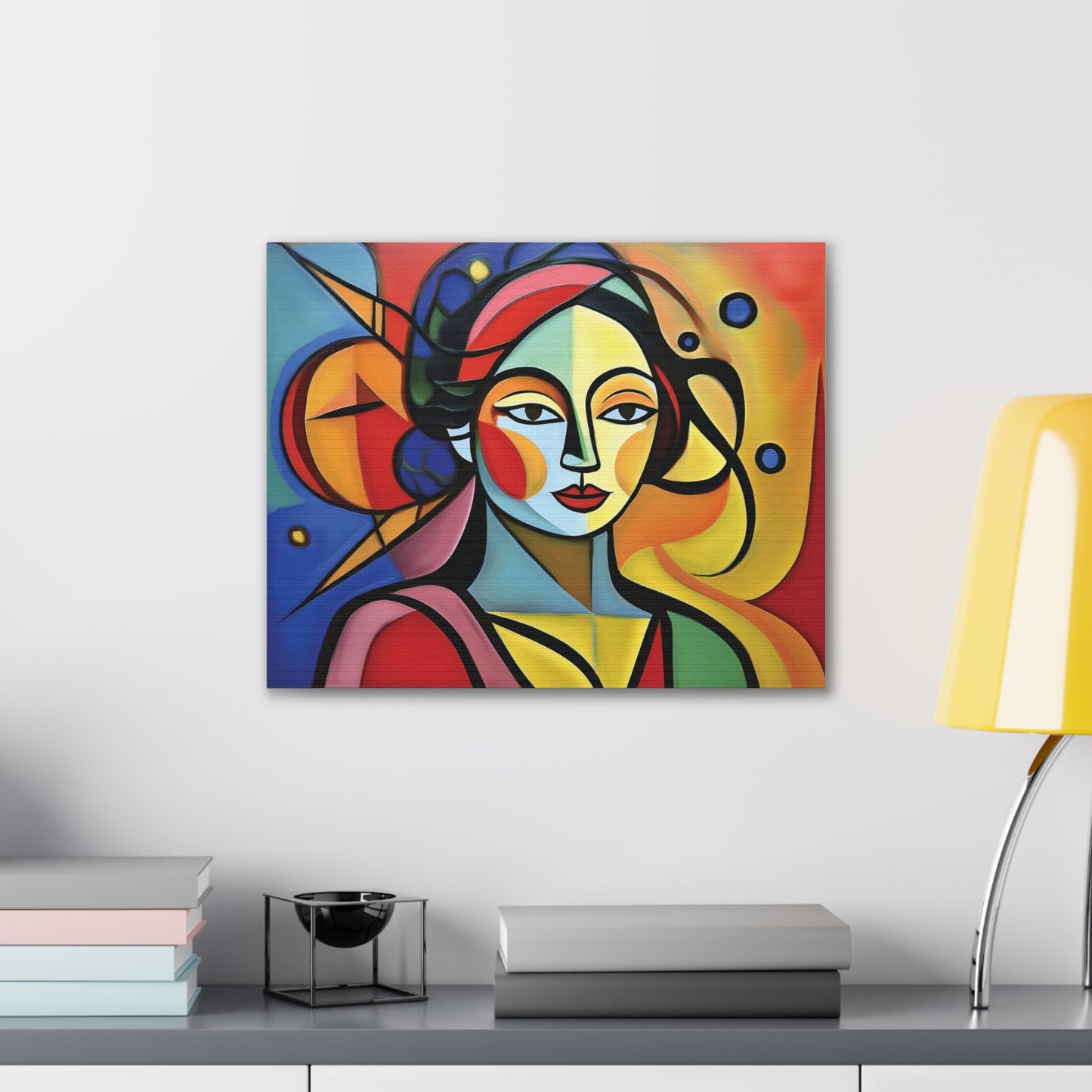 Bold Portrait, Vibrant Abstract Art Canvas Print, Colorful Wall Decor, Unique Gift, Home Aesthetic, Modern Art, Artistic Wall Hanging