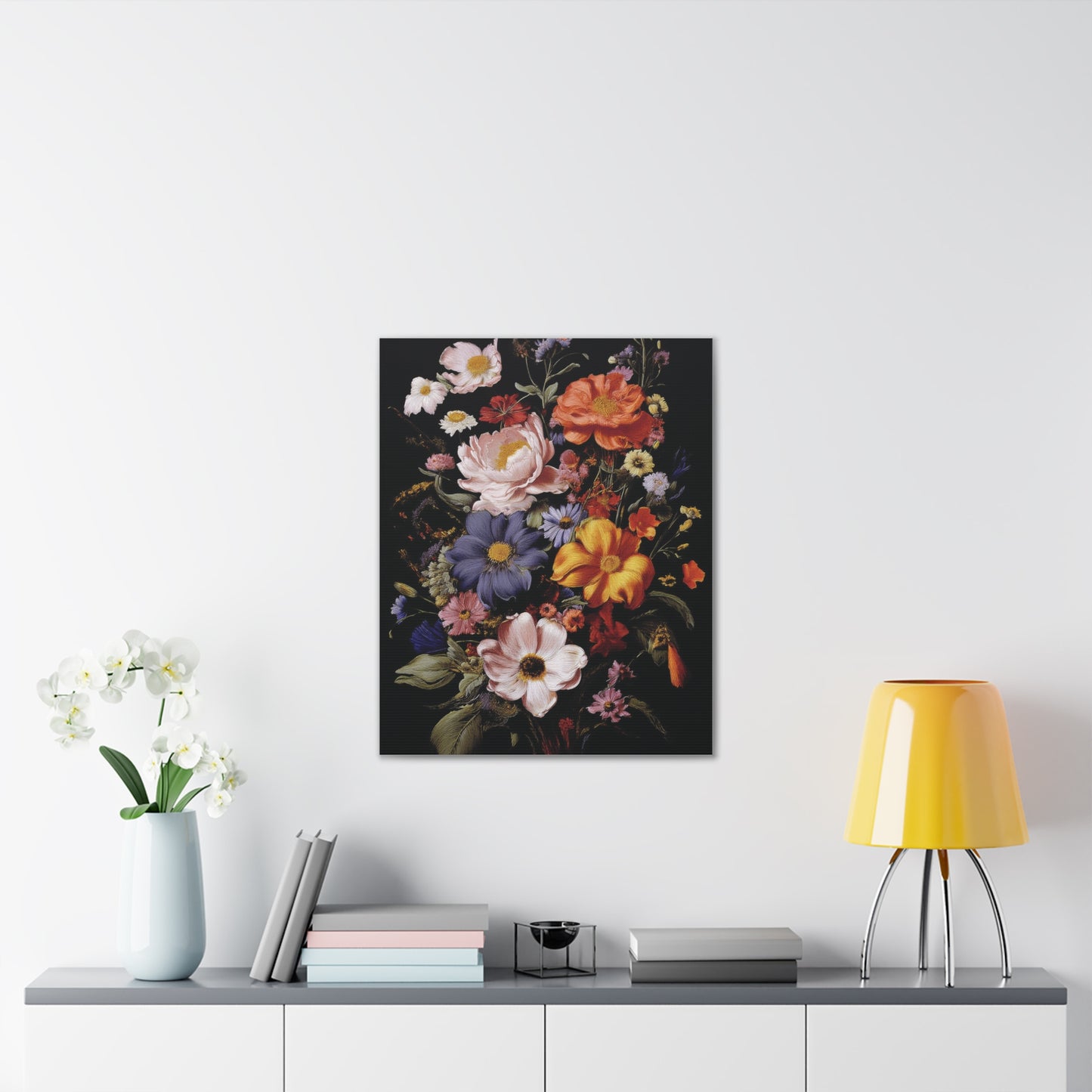 Floral Wall Art Canvas, Botanical Artwork, Home Decor, Gift for Her, Abstract Flower Print, Colorful Flower Canvas