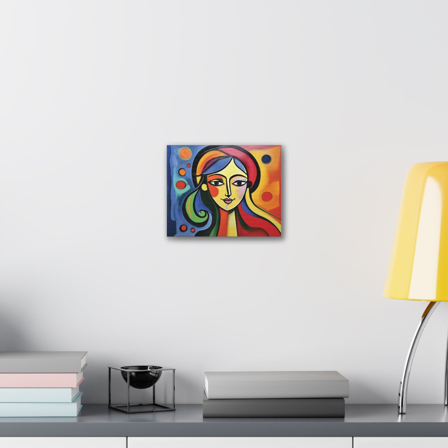Vibrant Canvas Wall Art, Colorful Abstract Portrait, Modern Home Decor, Unique Gift for Art Lovers, Gallery Wall