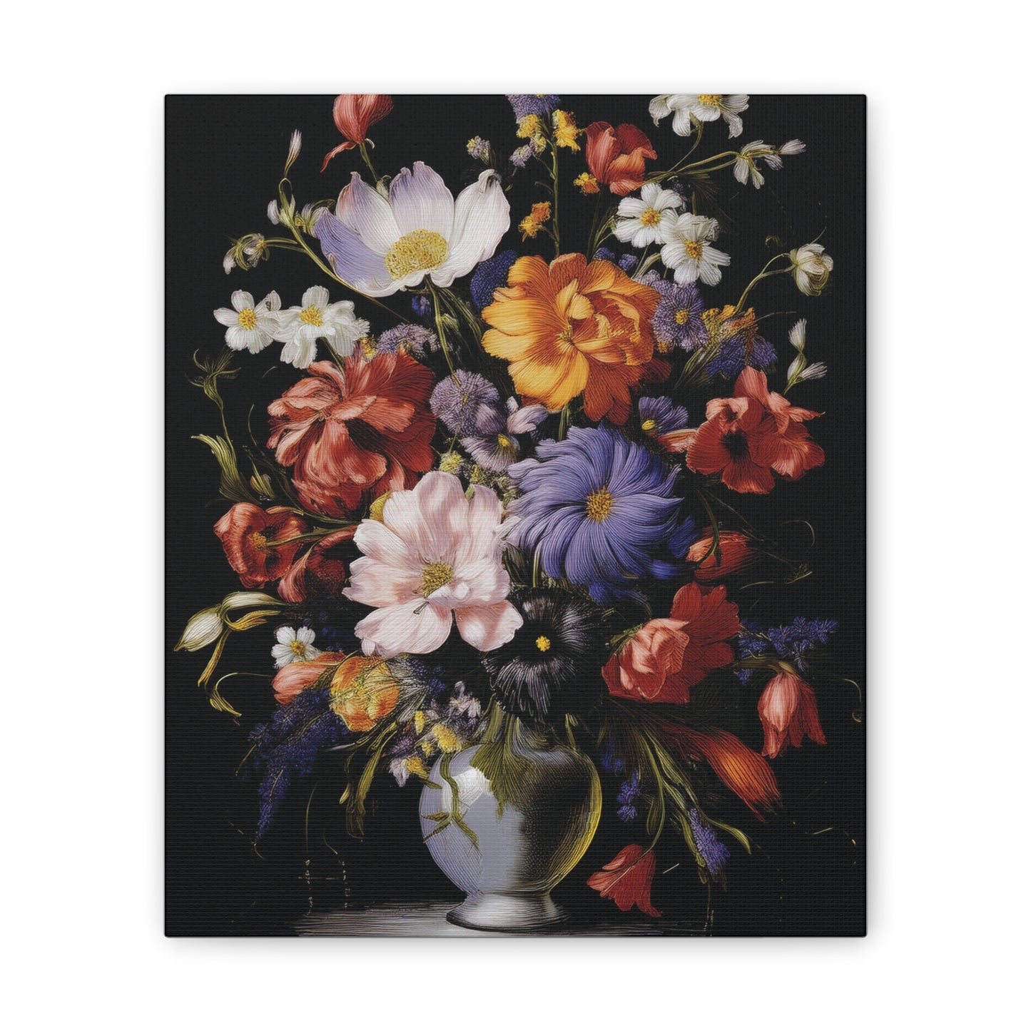 Floral Canvas Art Print, Wall Decor for Home, Vibrant Flower Artwork, Gift for Garden Lovers, Colorful Floral Wall Art, Spring Decoration