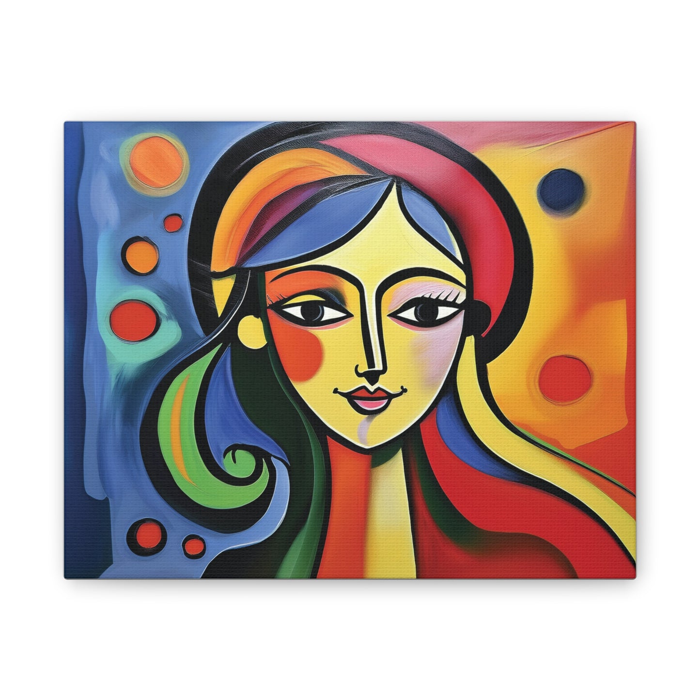Vibrant Canvas Wall Art, Colorful Abstract Portrait, Modern Home Decor, Unique Gift for Art Lovers, Gallery Wall
