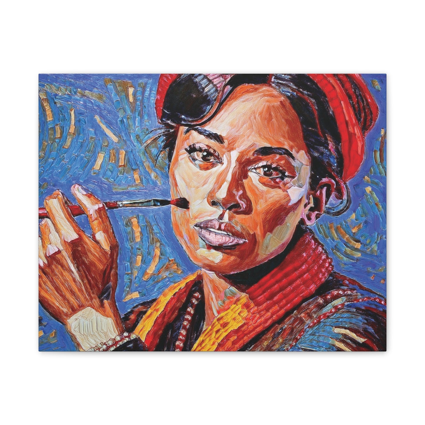 Artistic Canvas Print, Colorful Portrait, Home Decor, Gift for Art Lovers, Wall Art, Unique Artwork