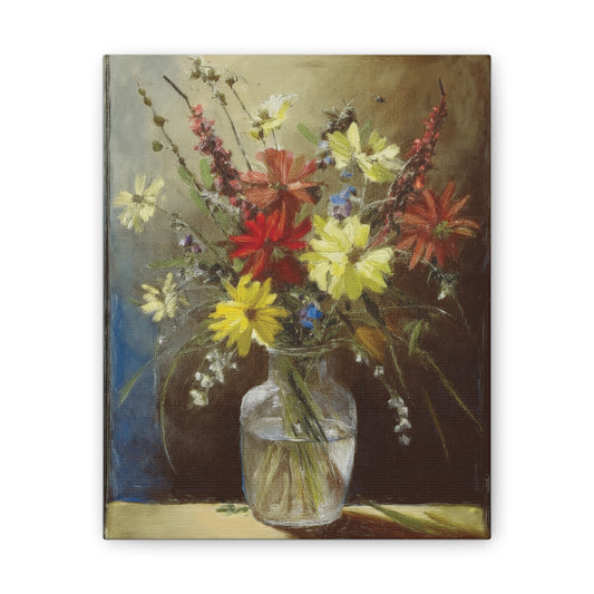 Floral Canvas Art Print, Vibrant Flower Wall Decor, Home Decor, Gift for Garden Lovers, Office Wall Art, Spring Decoration
