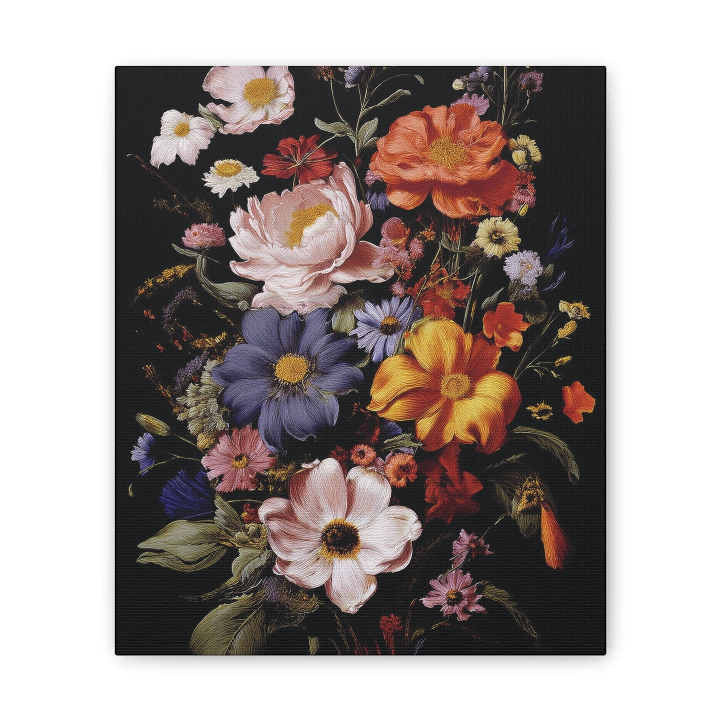 Floral Wall Art Canvas, Botanical Artwork, Home Decor, Gift for Her, Abstract Flower Print, Colorful Flower Canvas