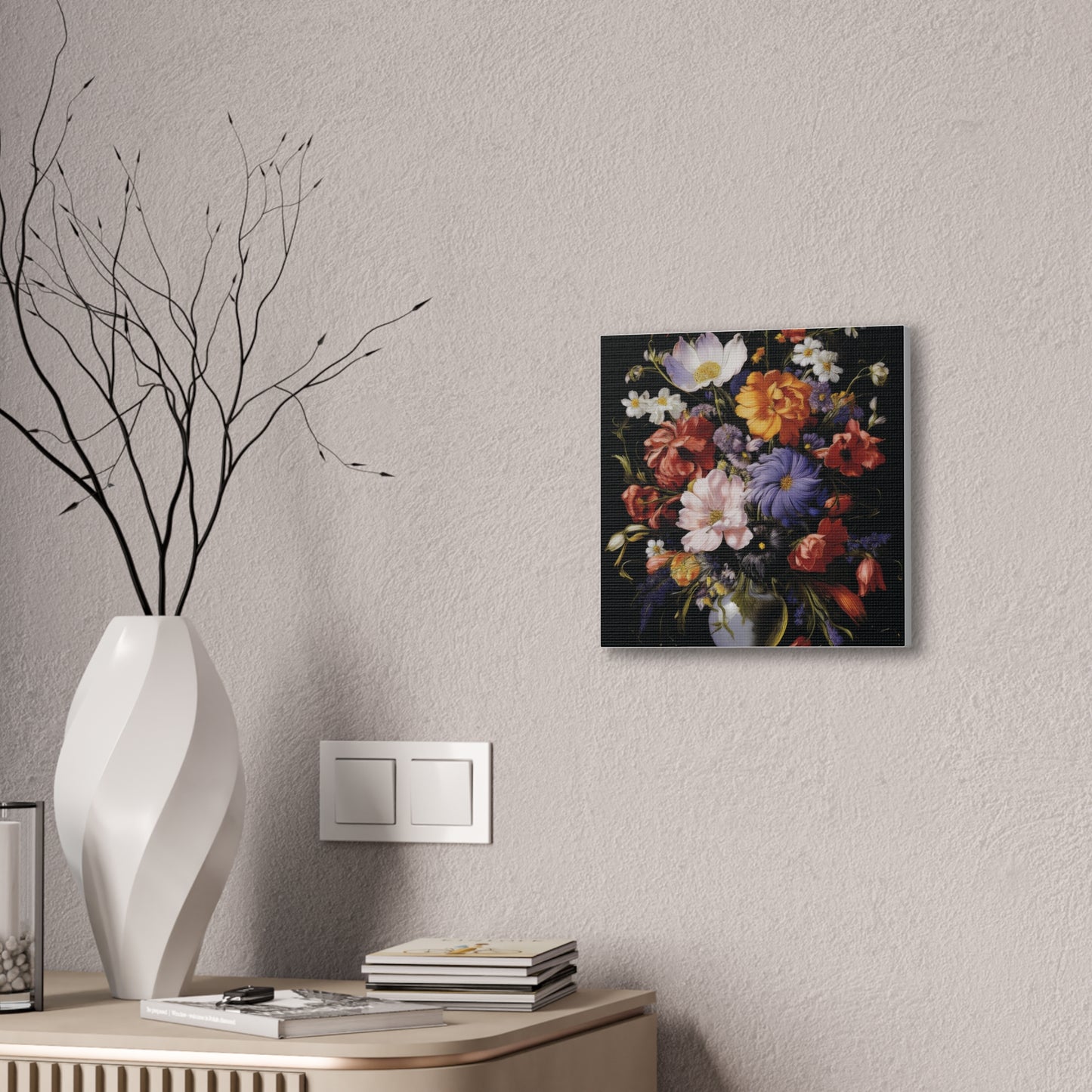 Floral Canvas Art Print, Wall Decor for Home, Vibrant Flower Artwork, Gift for Garden Lovers, Colorful Floral Wall Art, Spring Decoration