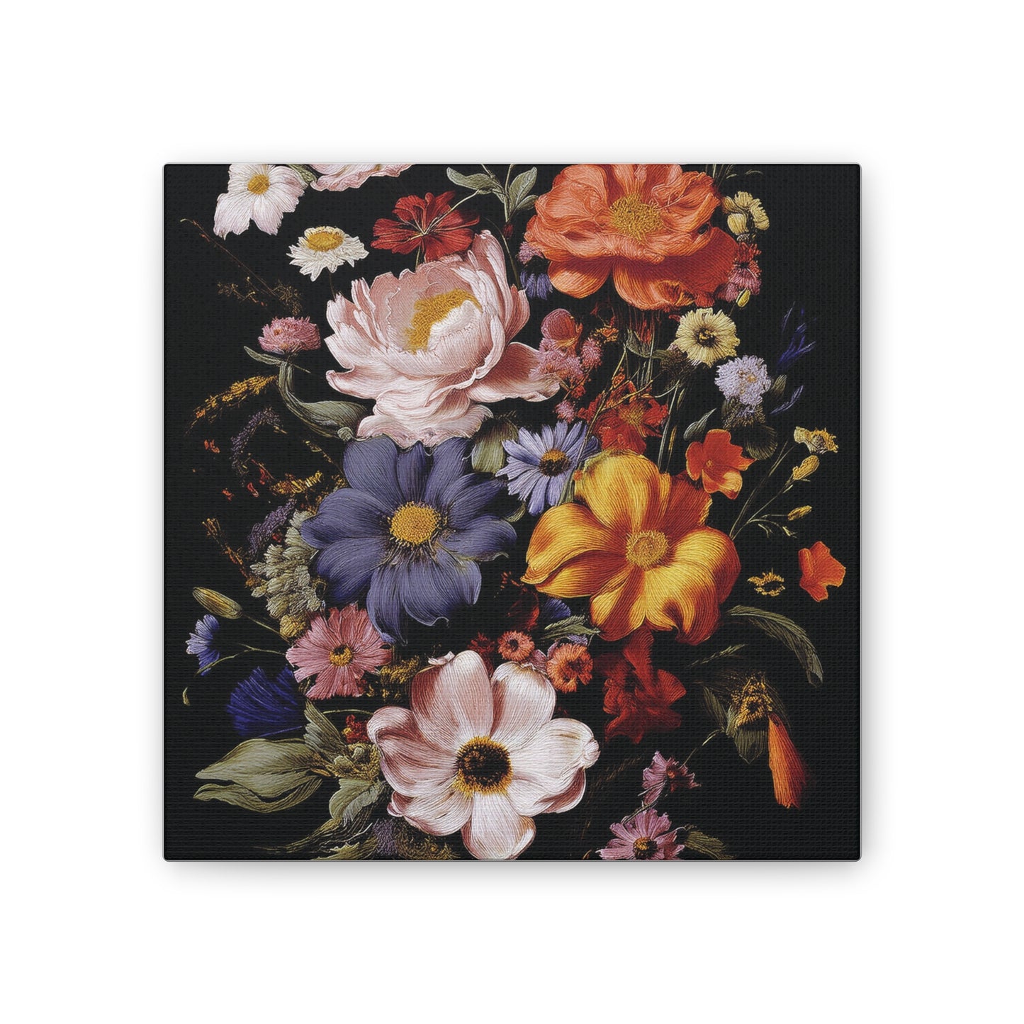 Floral Wall Art Canvas, Botanical Artwork, Home Decor, Gift for Her, Abstract Flower Print, Colorful Flower Canvas