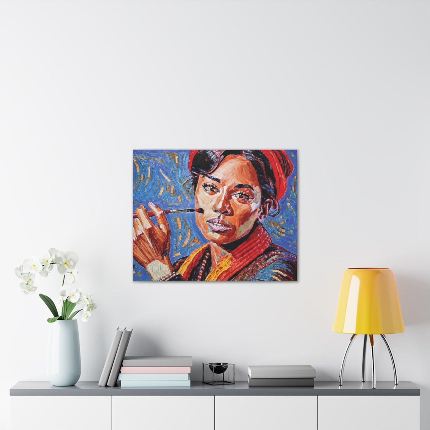 Artistic Canvas Print, Colorful Portrait, Home Decor, Gift for Art Lovers, Wall Art, Unique Artwork