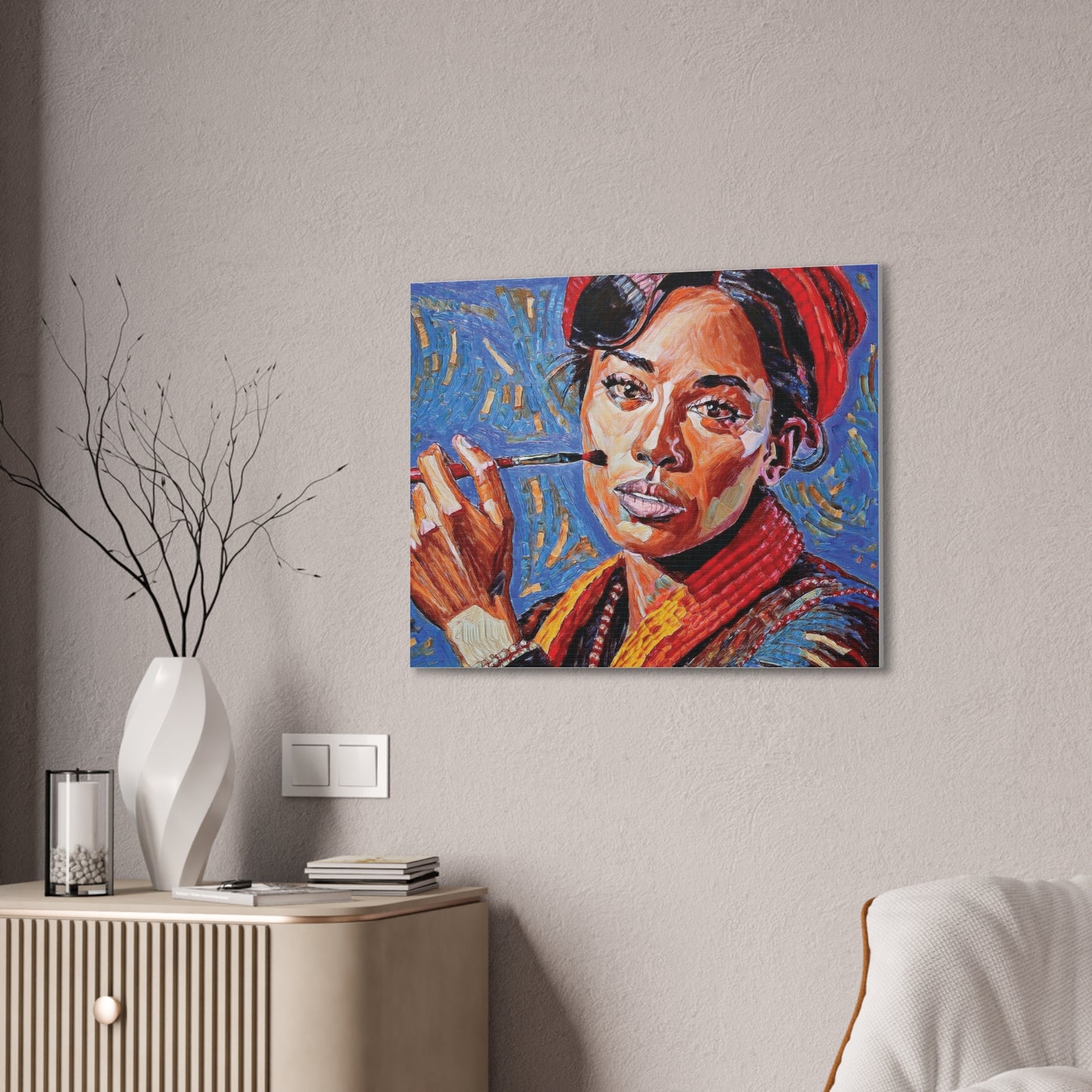 Artistic Canvas Print, Colorful Portrait, Home Decor, Gift for Art Lovers, Wall Art, Unique Artwork