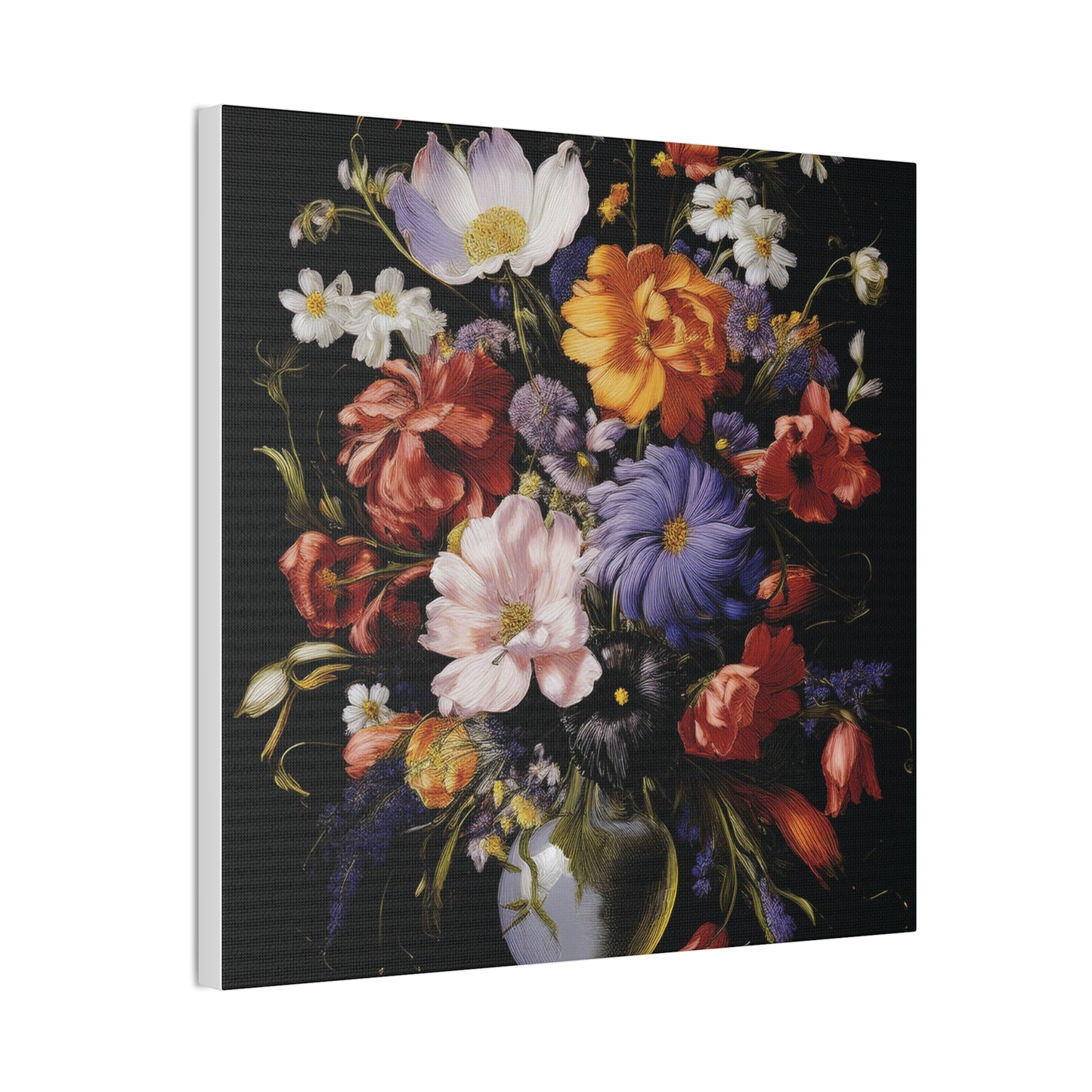 Floral Canvas Art Print, Wall Decor for Home, Vibrant Flower Artwork, Gift for Garden Lovers, Colorful Floral Wall Art, Spring Decoration