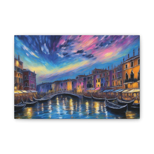 Canvas Wall Art, Serene Venice Scene, Home Decor, Art Gift for Her, Office Wall Decoration, Colorful Landscape Print