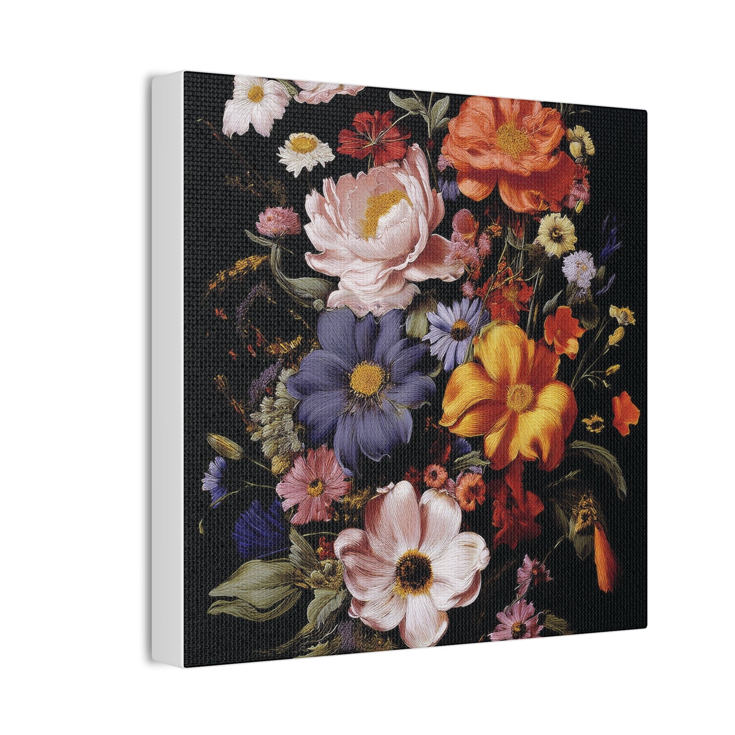 Floral Wall Art Canvas, Botanical Artwork, Home Decor, Gift for Her, Abstract Flower Print, Colorful Flower Canvas