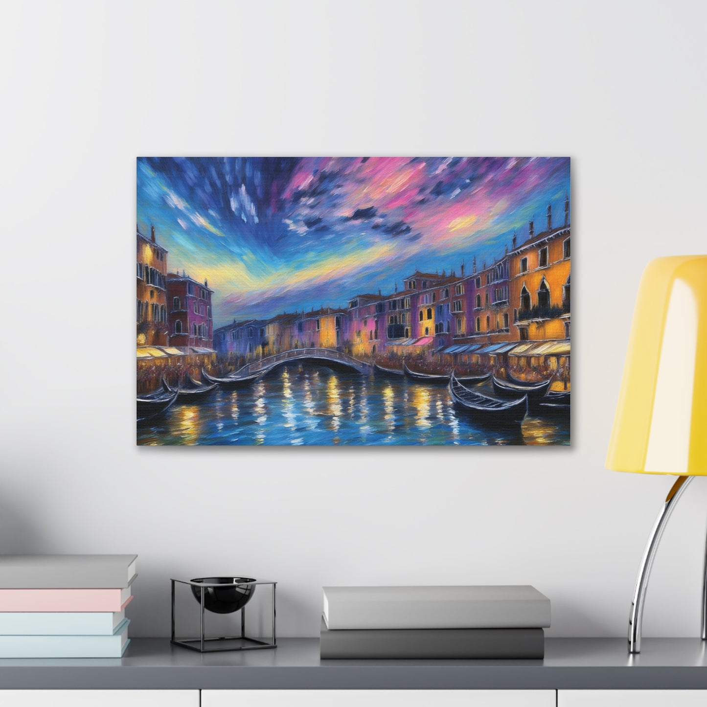Canvas Wall Art, Serene Venice Scene, Home Decor, Art Gift for Her, Office Wall Decoration, Colorful Landscape Print