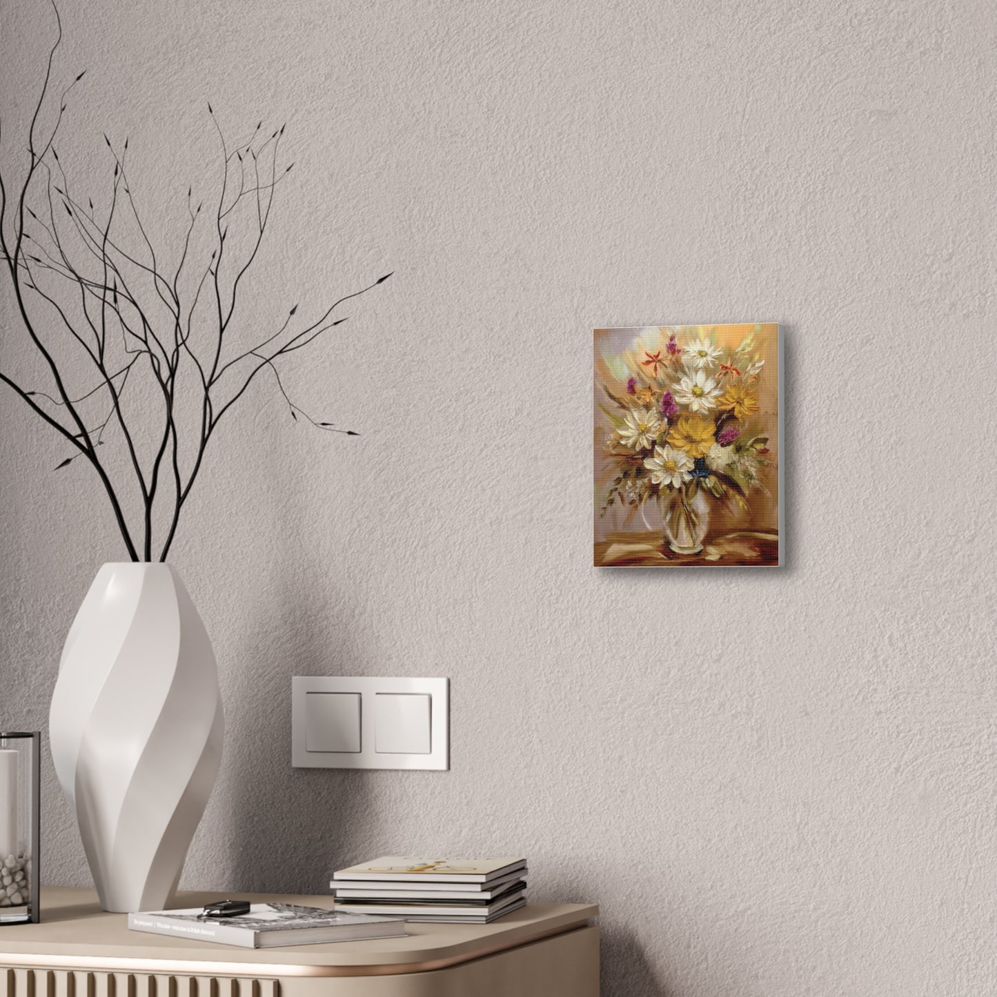 Floral Canvas Art Print, Vibrant Flower Decor, Wall Art for Home, Gift for Garden Lovers, Spring Decoration, Nature-Inspired Artwork