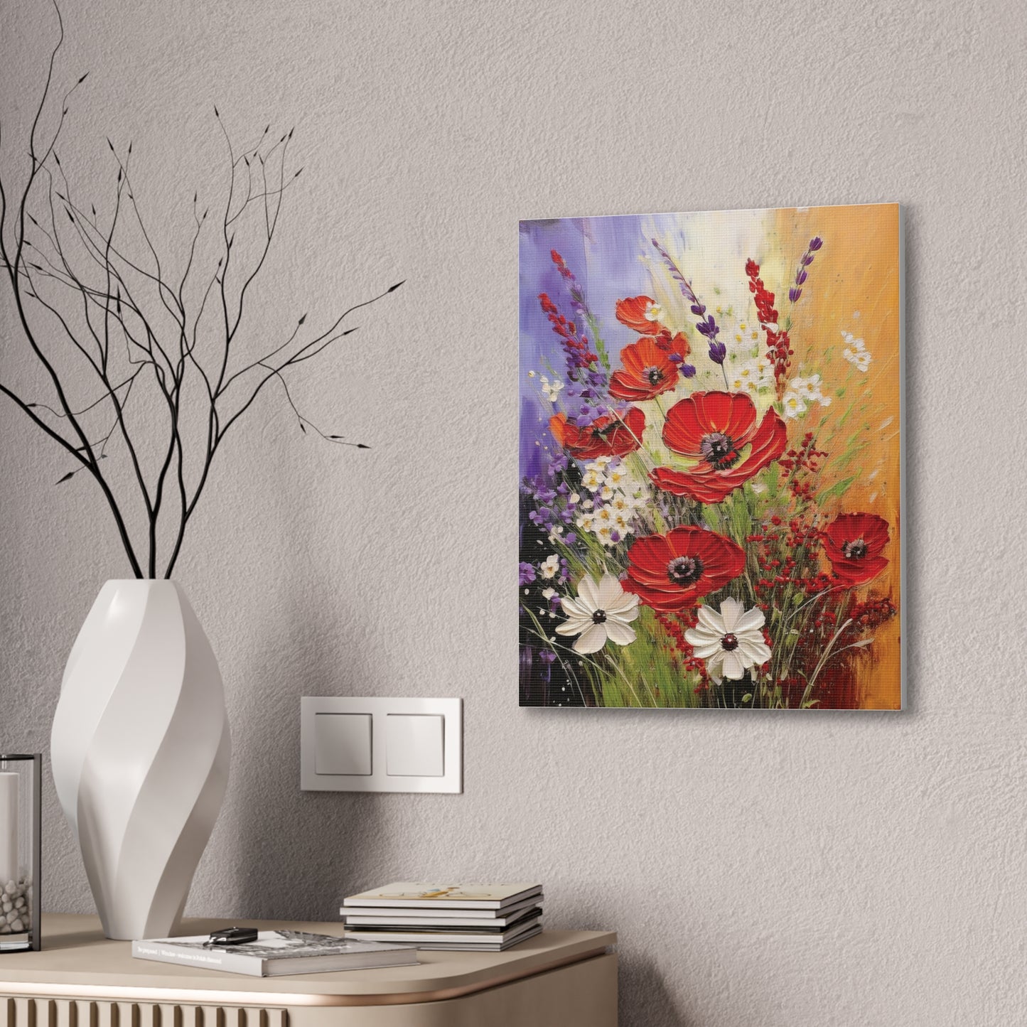 Vibrant Flower Canvas Wall Art | Colorful Floral Home Decor, Gift for Home, Nature Lover Wall Decor, Spring Decor, Anniversary Gift