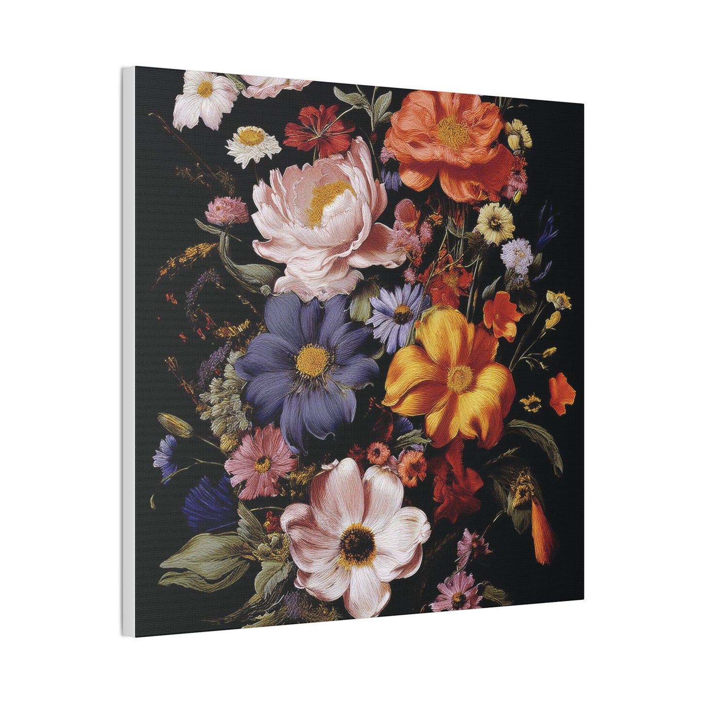 Floral Wall Art Canvas, Botanical Artwork, Home Decor, Gift for Her, Abstract Flower Print, Colorful Flower Canvas