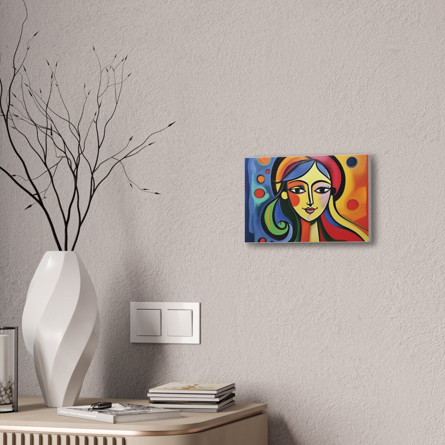 Vibrant Canvas Wall Art, Colorful Abstract Portrait, Modern Home Decor, Unique Gift for Art Lovers, Gallery Wall