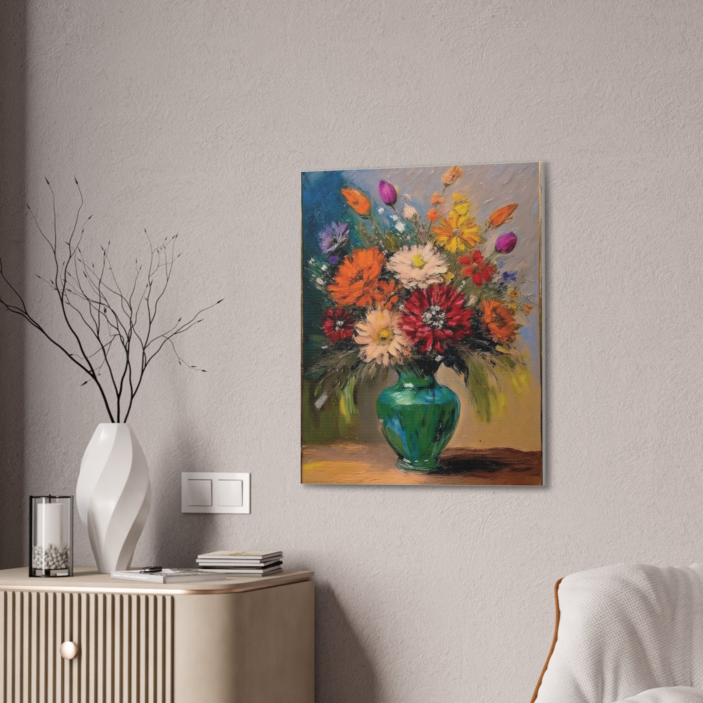 Floral Canvas Art Print, Vibrant Flower Wall Decor, Home Decoration, Gift for Nature Lovers, Colorful Artwork for Celebrations