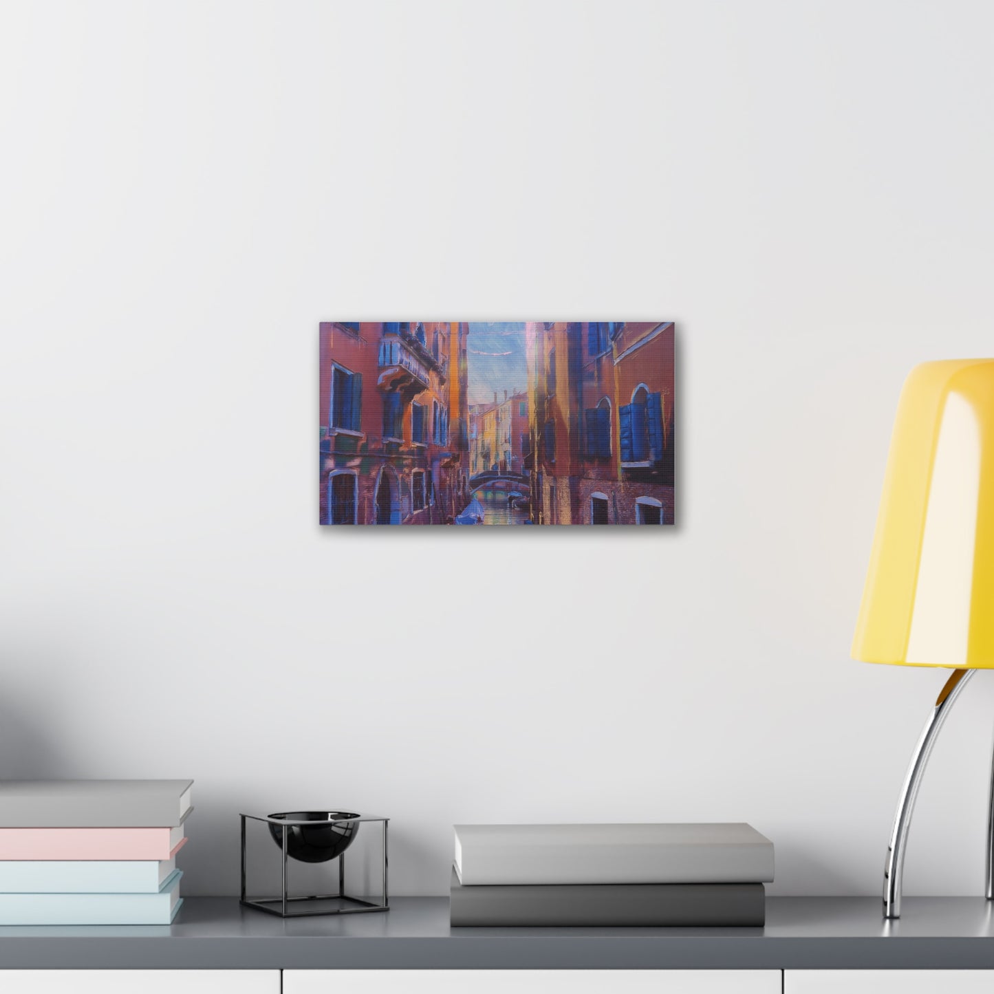 Venetian Canal Art Print, Canvas Wall Decor, Home Gallery Art, Gift for Art Lovers, Living Room Wall Art, Colorful Italian Landscape