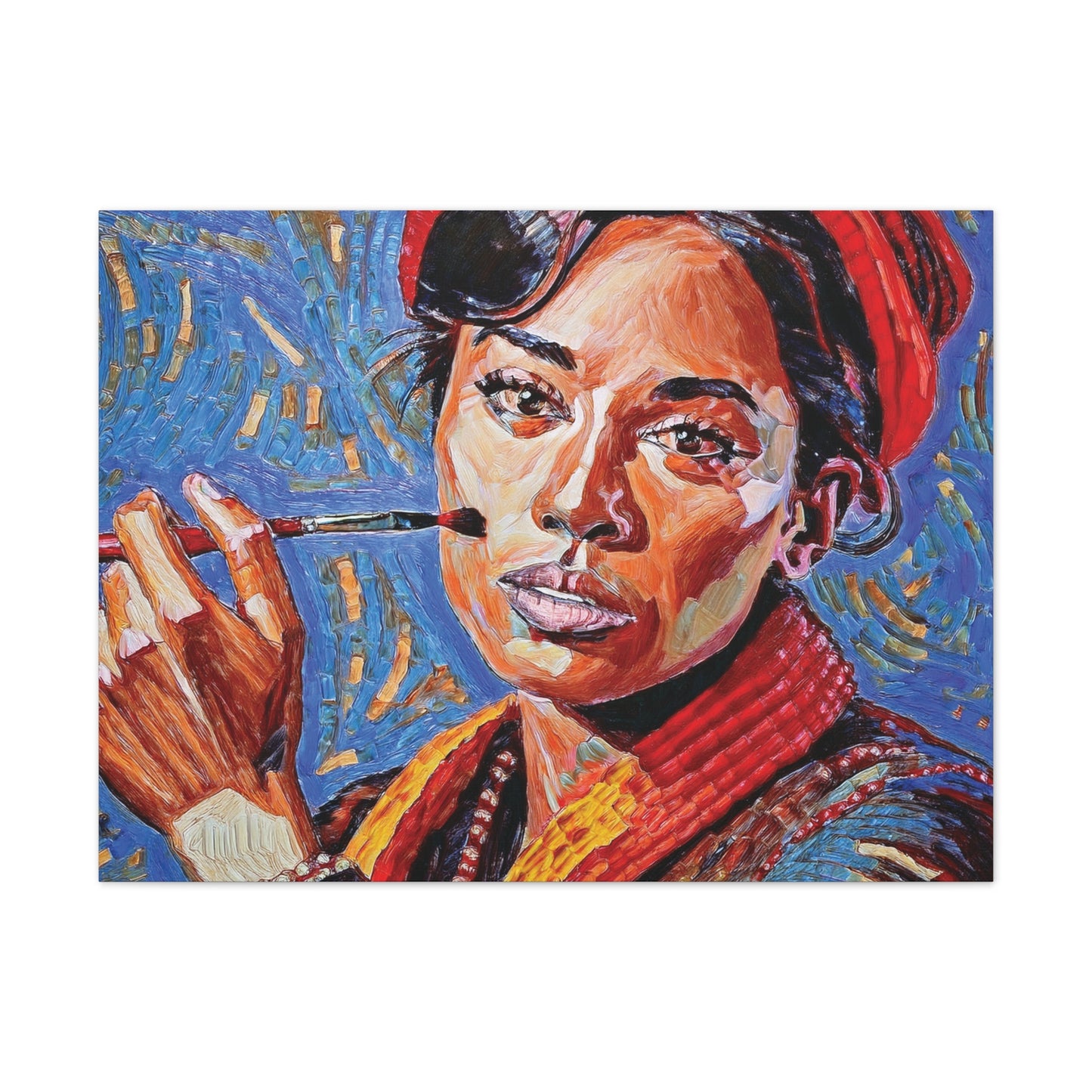 Artistic Canvas Print, Colorful Portrait, Home Decor, Gift for Art Lovers, Wall Art, Unique Artwork