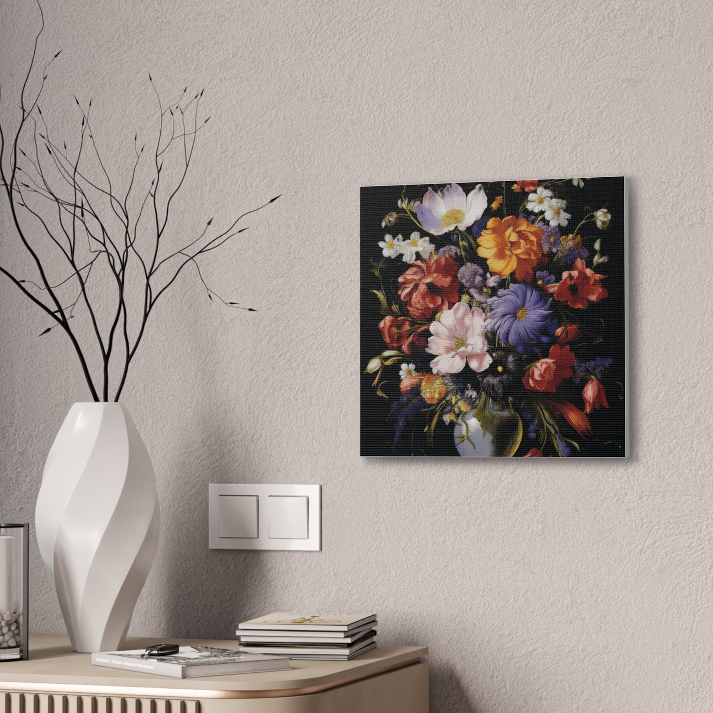 Floral Canvas Art Print, Wall Decor for Home, Vibrant Flower Artwork, Gift for Garden Lovers, Colorful Floral Wall Art, Spring Decoration