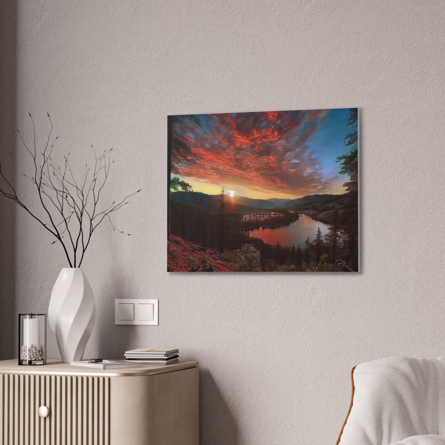Scenic Canvas Wall Art, Colorful Landscape Print, Nature Decor, Home Wall Hanging, Sunset Photography