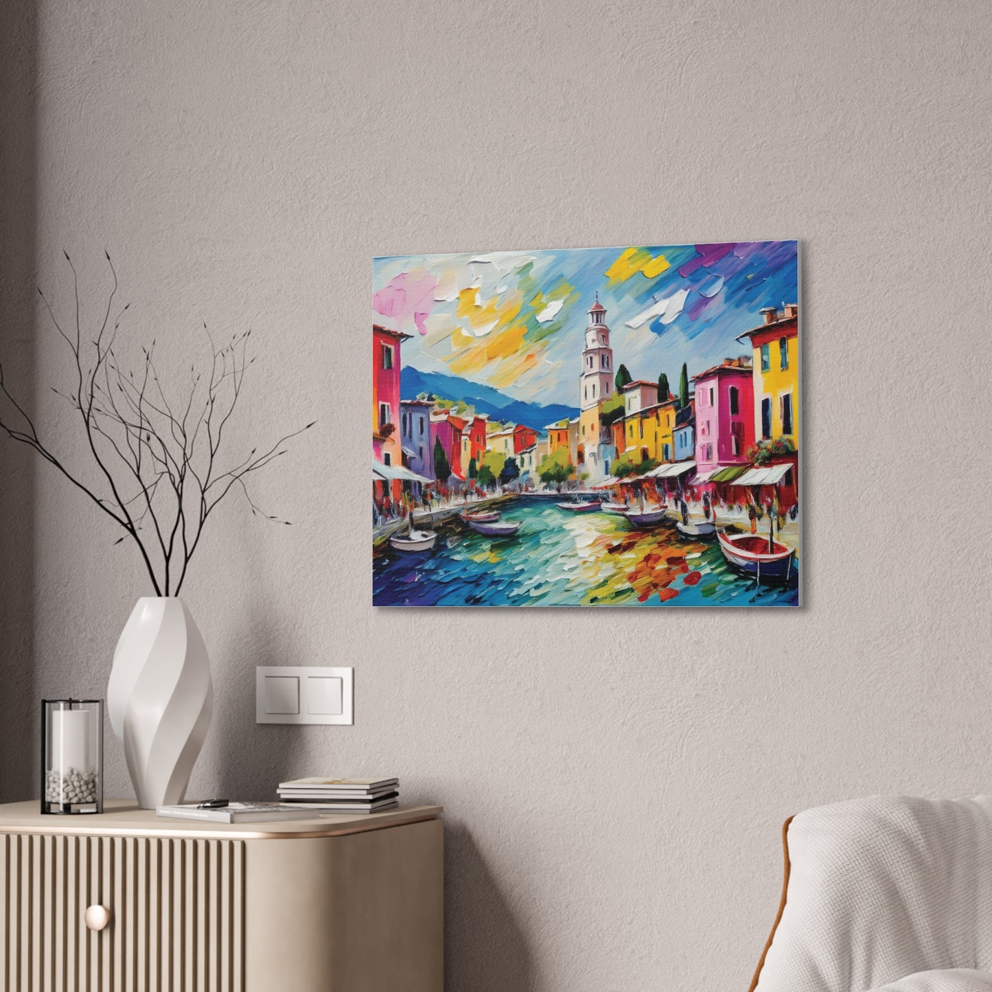 Vibrant Canvas Wall Art, Colorful Landscape Print, Home Decor, Gift for Art Lovers, Living Room Decoration