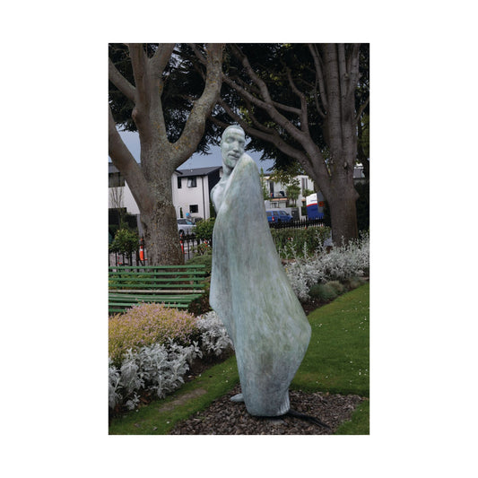 Elegant Satin Posters for Home Decor, “Grace in Stone: The Risen Christ of Christchurch”