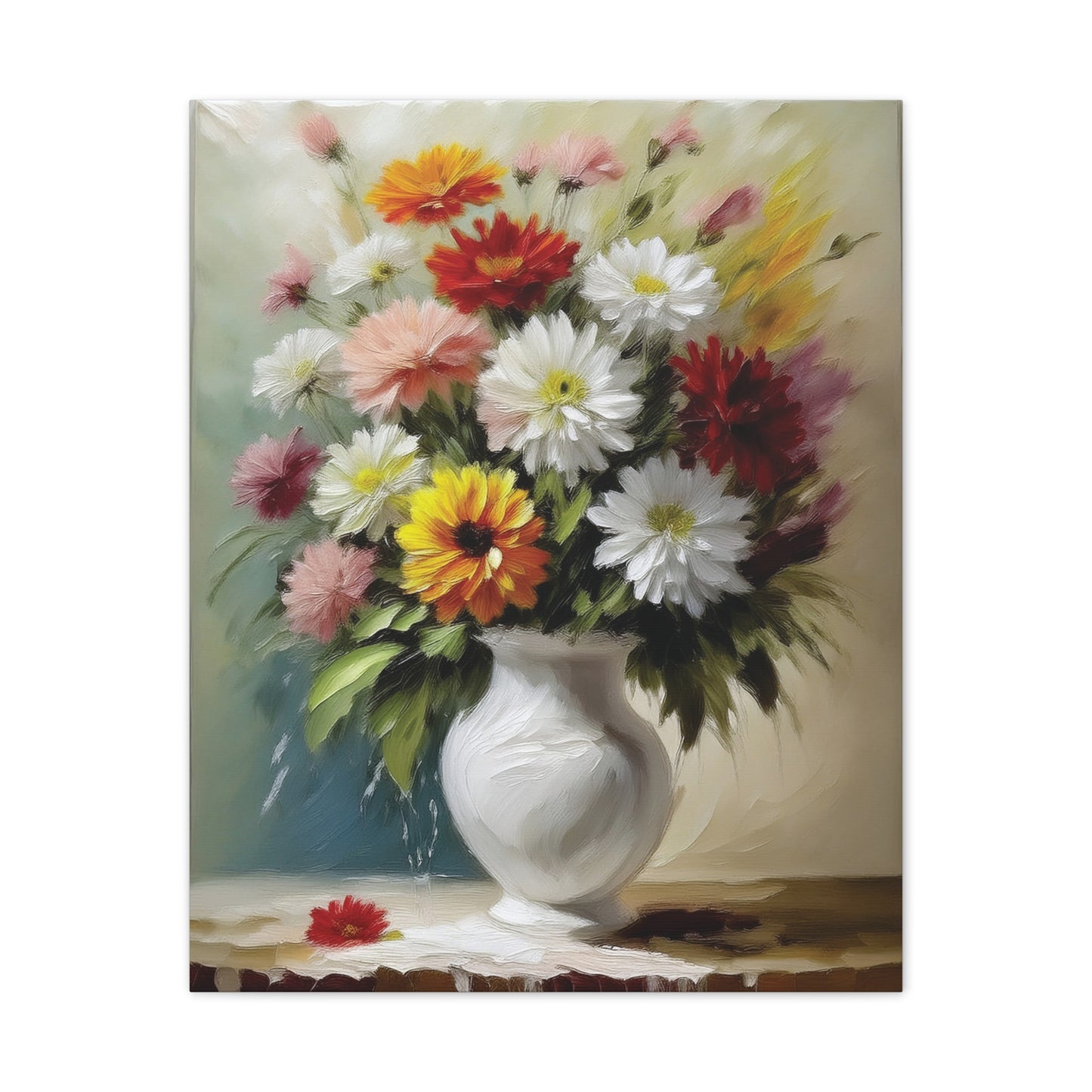 Floral Canvas Art Print, Colorful Flower Wall Decor, Home and Office Decoration, Gift for Flower Lovers or Art Collectors