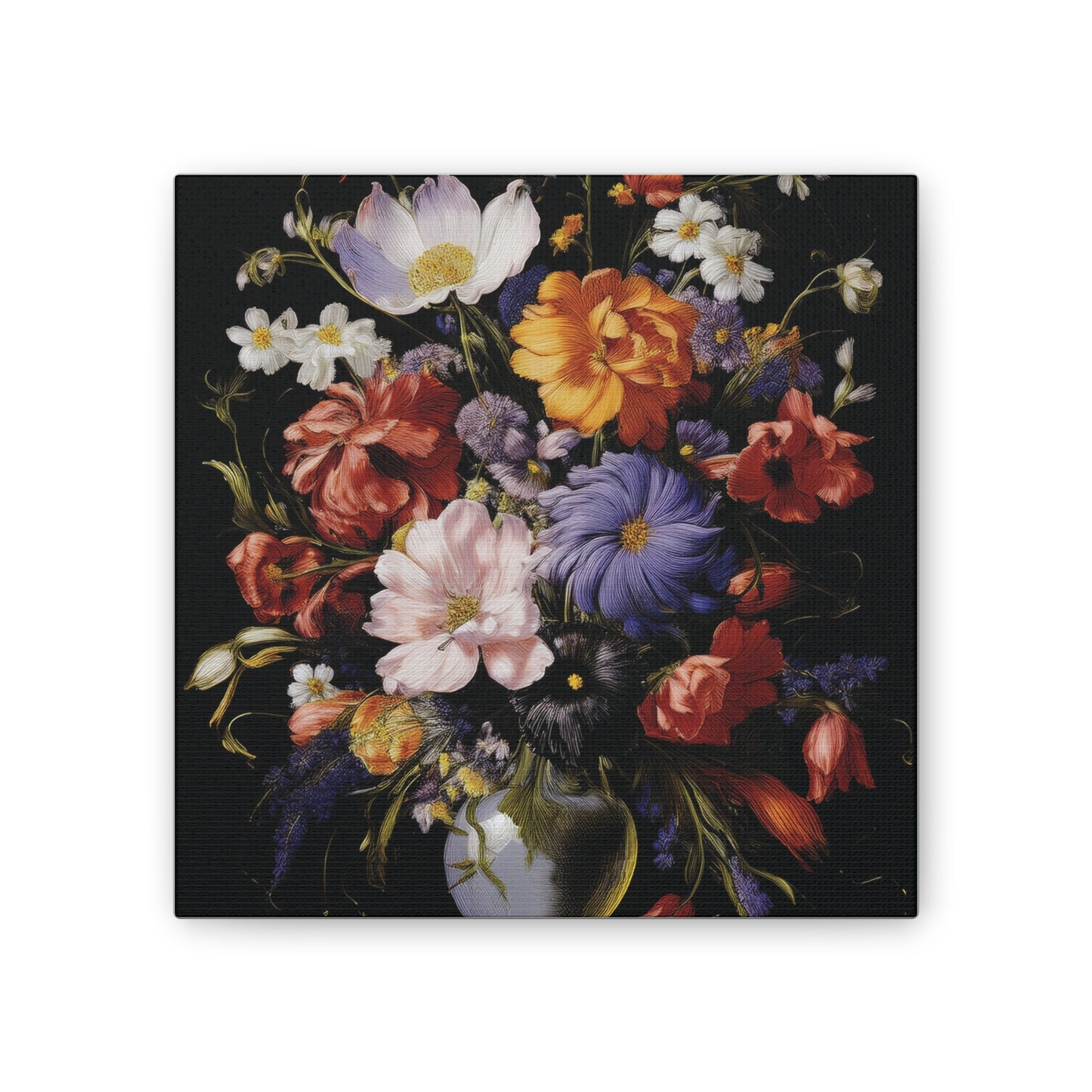 Floral Canvas Art Print, Wall Decor for Home, Vibrant Flower Artwork, Gift for Garden Lovers, Colorful Floral Wall Art, Spring Decoration