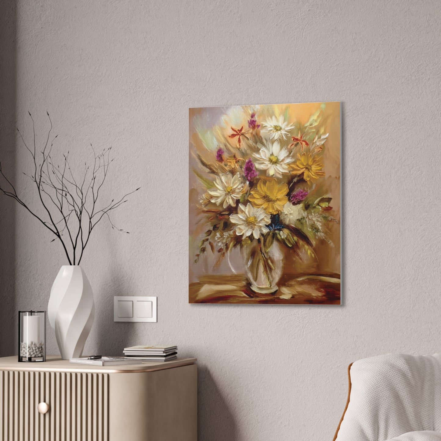 Floral Canvas Art Print, Vibrant Flower Decor, Wall Art for Home, Gift for Garden Lovers, Spring Decoration, Nature-Inspired Artwork
