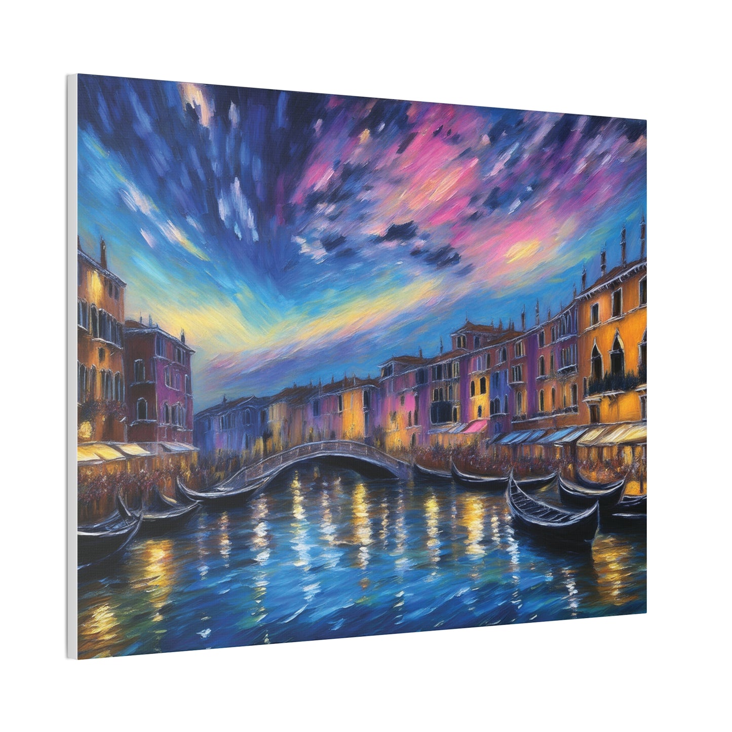 Canvas Wall Art, Serene Venice Scene, Home Decor, Art Gift for Her, Office Wall Decoration, Colorful Landscape Print