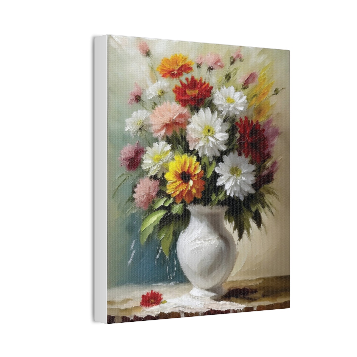 Floral Canvas Art Print, Colorful Flower Wall Decor, Home and Office Decoration, Gift for Flower Lovers or Art Collectors