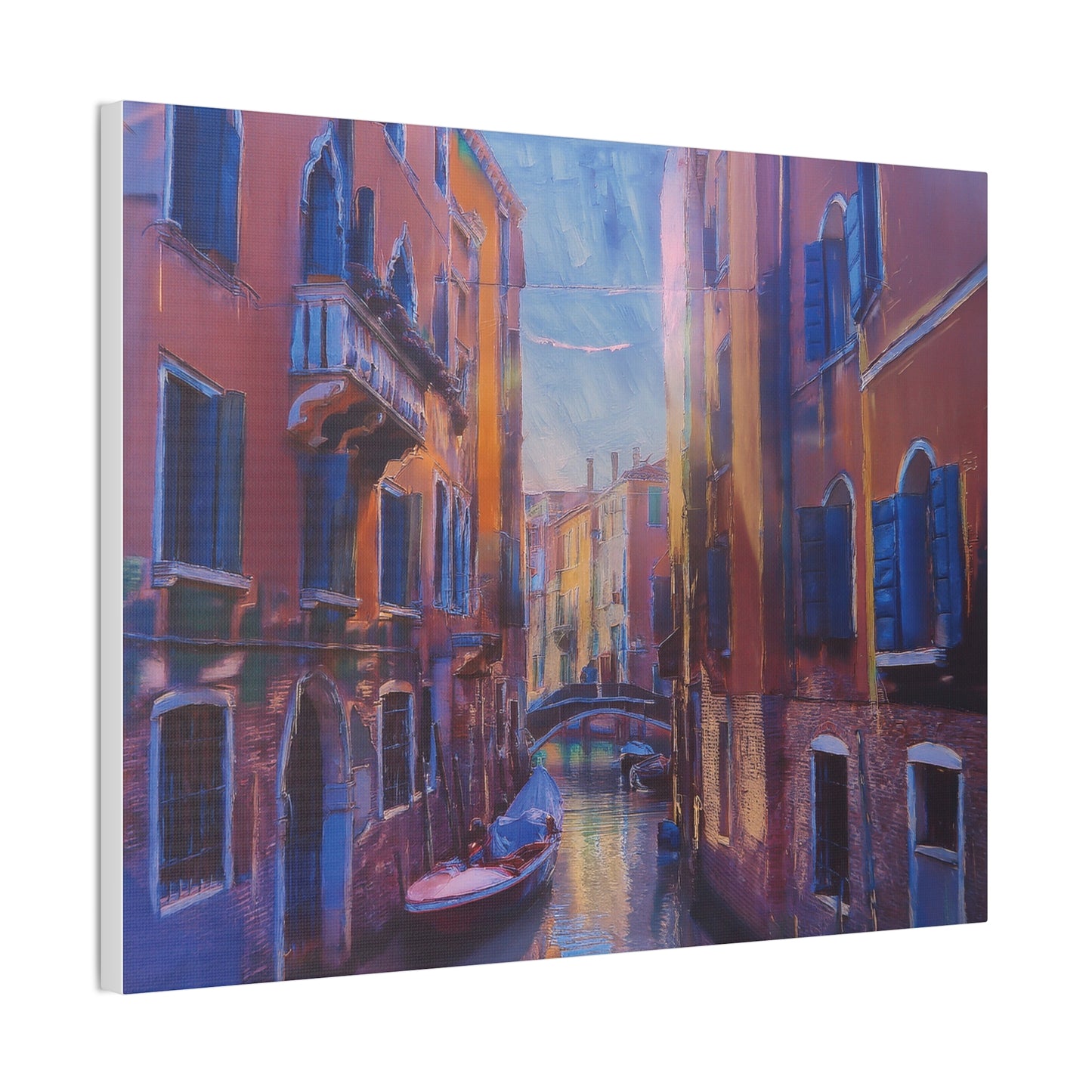 Venetian Canal Art Print, Canvas Wall Decor, Home Gallery Art, Gift for Art Lovers, Living Room Wall Art, Colorful Italian Landscape