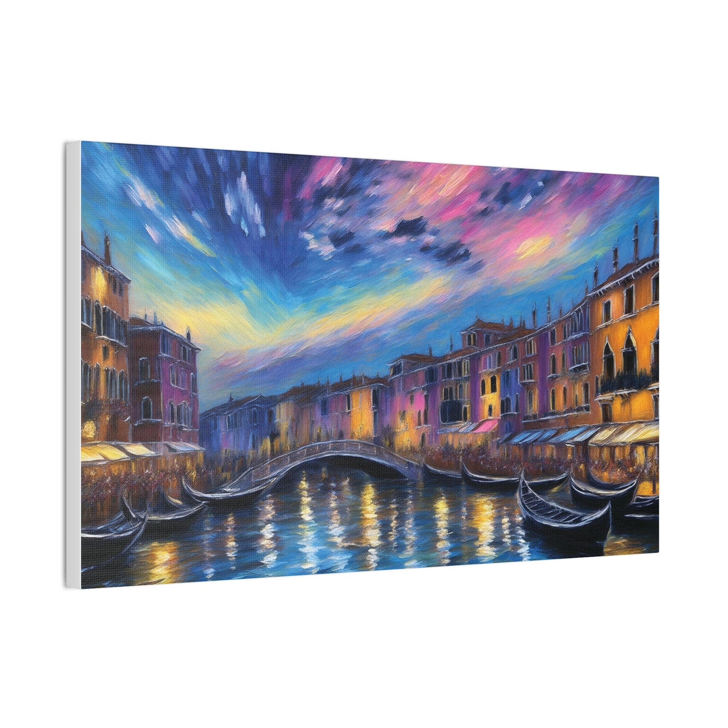 Canvas Wall Art, Serene Venice Scene, Home Decor, Art Gift for Her, Office Wall Decoration, Colorful Landscape Print