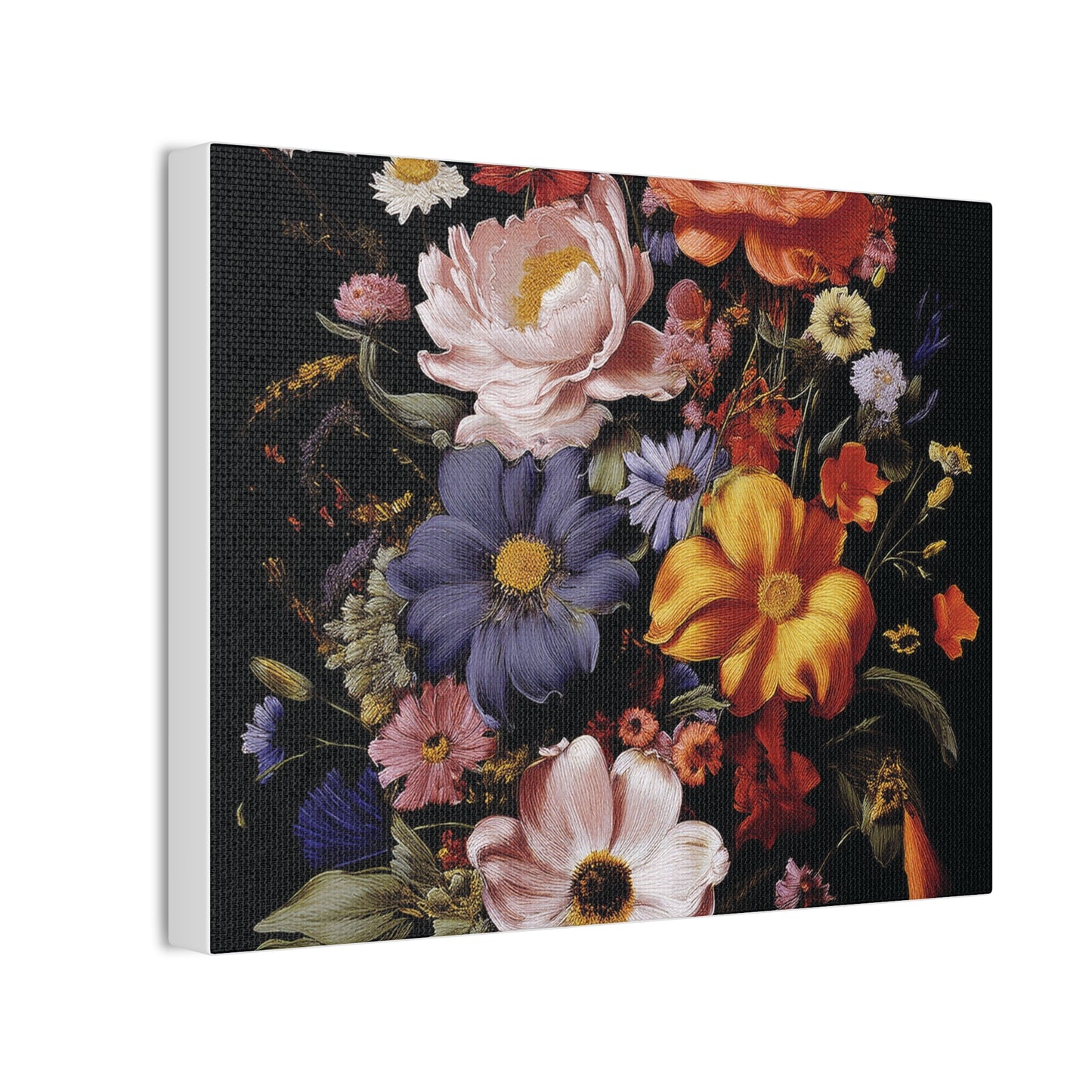 Floral Wall Art Canvas, Botanical Artwork, Home Decor, Gift for Her, Abstract Flower Print, Colorful Flower Canvas