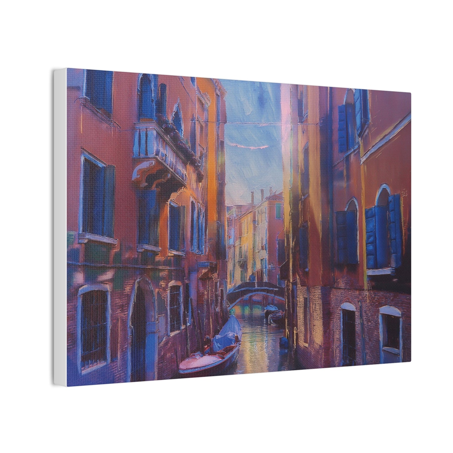 Venetian Canal Art Print, Canvas Wall Decor, Home Gallery Art, Gift for Art Lovers, Living Room Wall Art, Colorful Italian Landscape