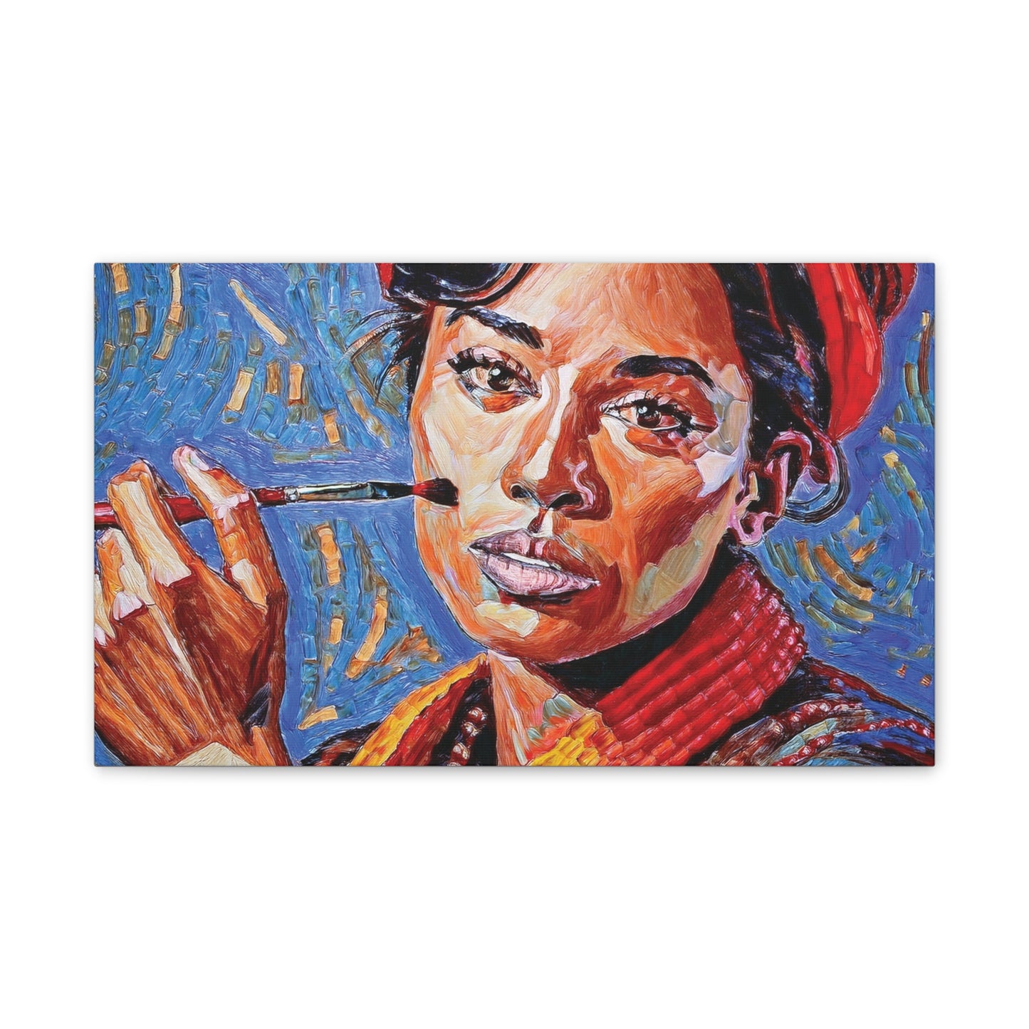 Artistic Canvas Print, Colorful Portrait, Home Decor, Gift for Art Lovers, Wall Art, Unique Artwork